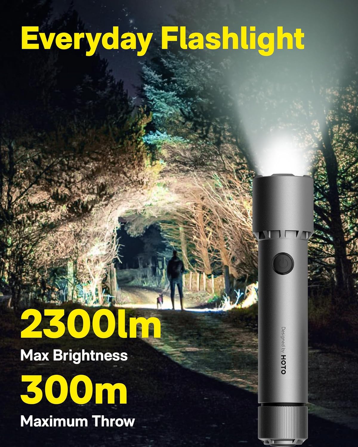 Thumbnail 1 de HOTO Torcia LED Potente Professionale: torcia tattica ricaricabile IP68 con 5 modalità – compagna affidabile per emergenze, outdoor e campeggio