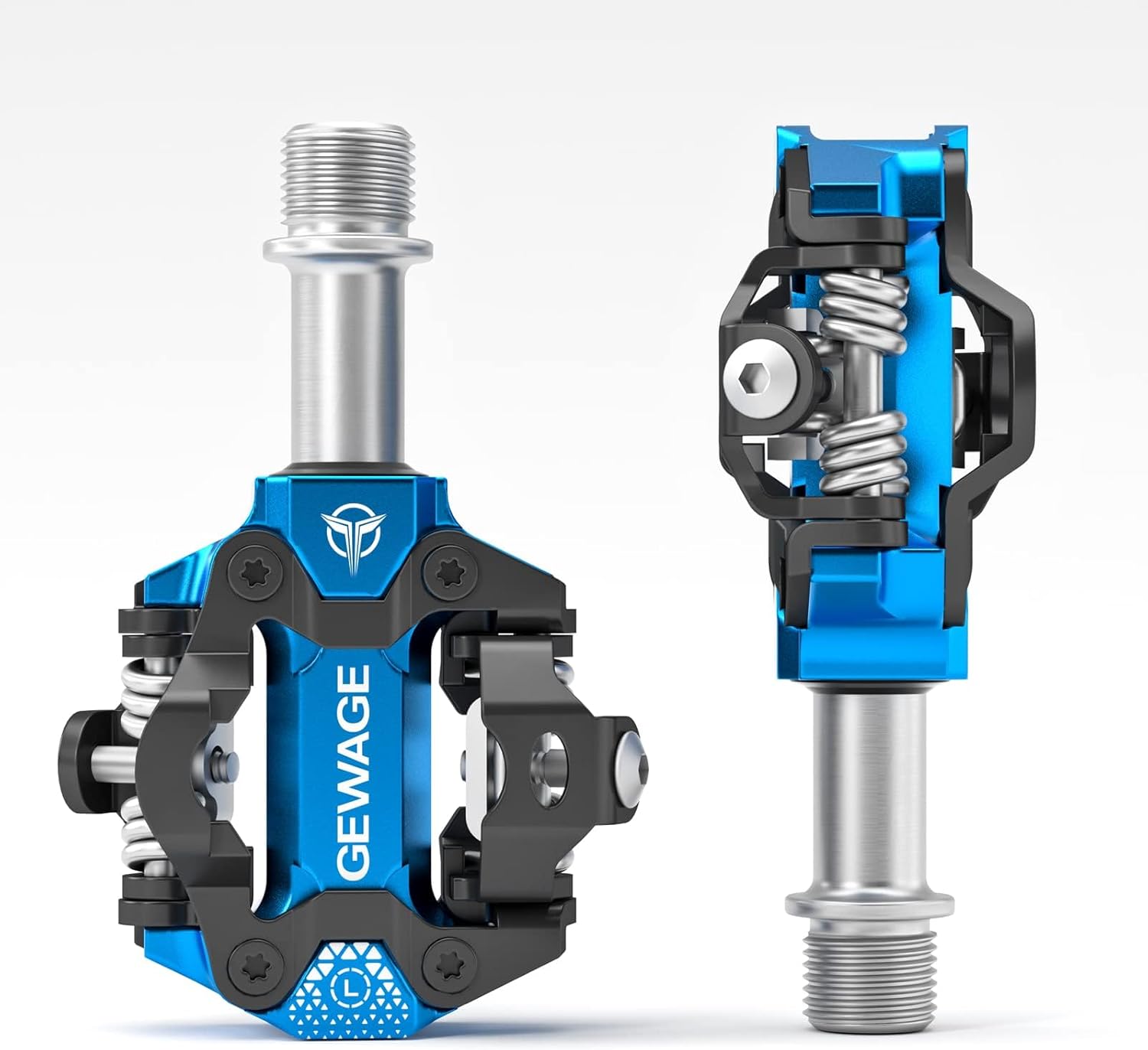Thumbnail 6 de GEWAGE pédales klick MTB SPD double face en aluminium usiné CNC avec tension de déclenchement réglable (filetage 9/16)