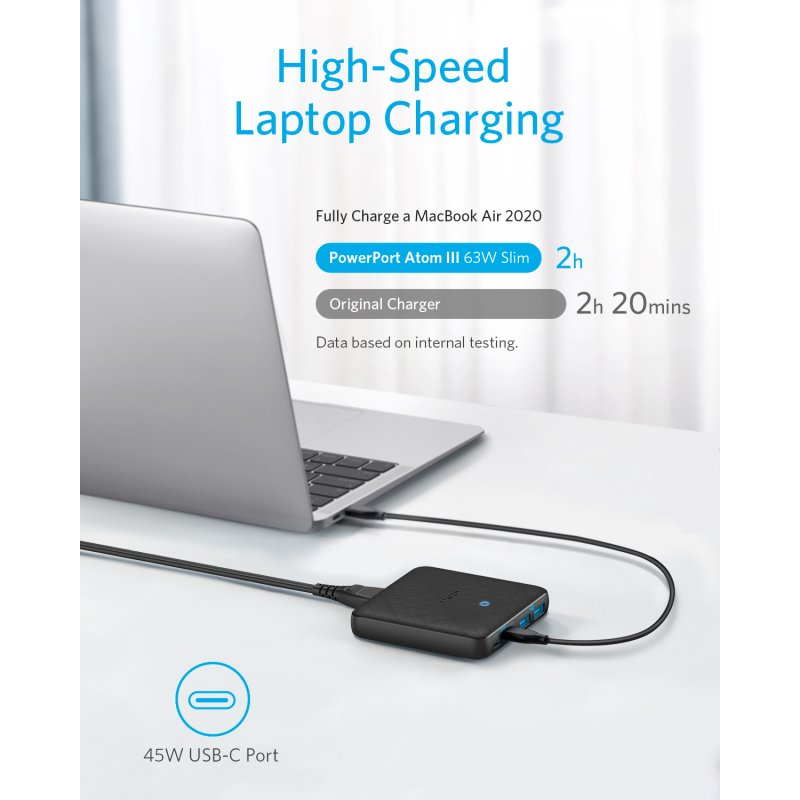 Thumbnail 2 de Anker PowerPort Atom III multicargador de 65W con 2 USB-C y 4 salidas en negro