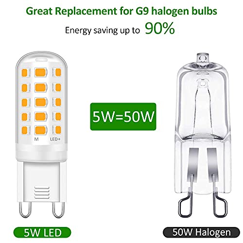 Detalle de Tailcas Ampoule LED G9 (12 pièces) 3000K – 500 lm – 5W équivalent 50W Halogène, non dimmable