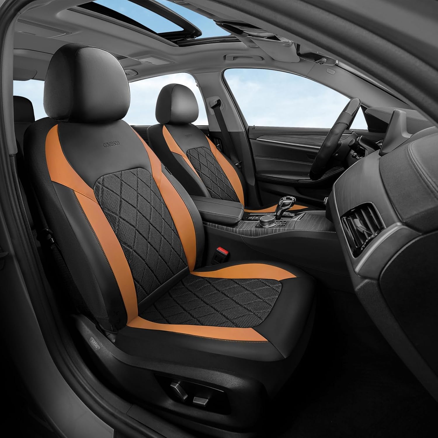 Detalle de Coverado Front Car Seat Covers in PU Leather