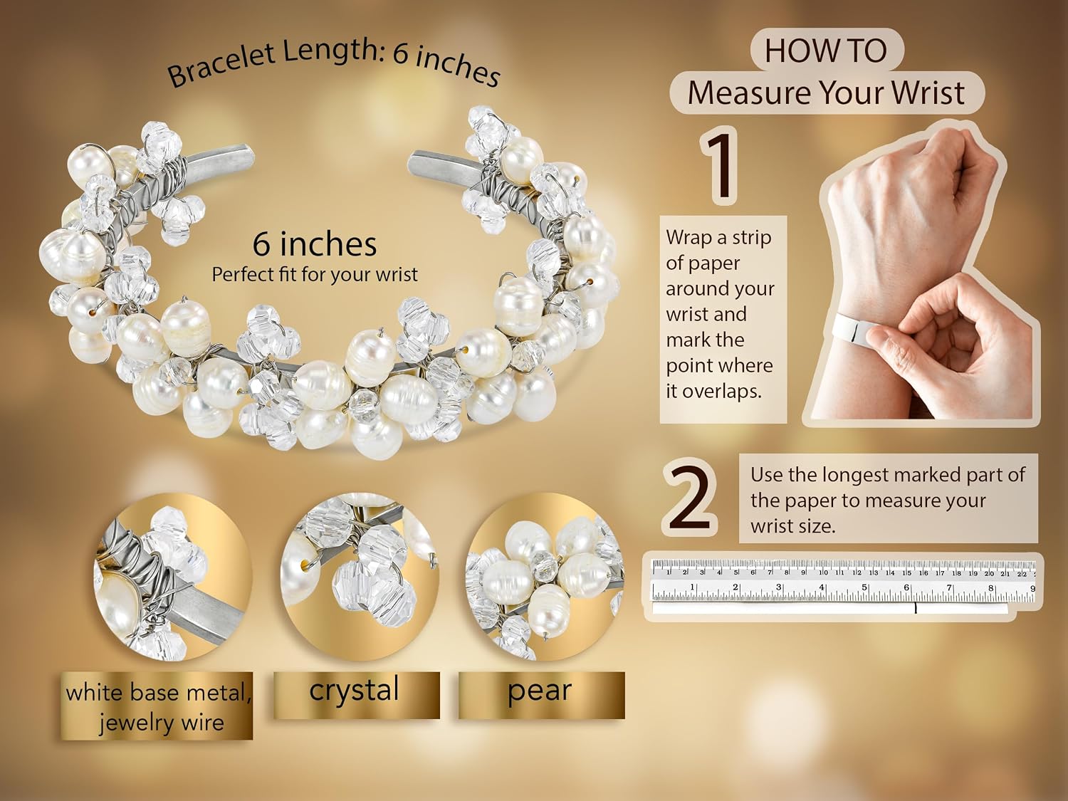 Detalle de AeraVida Cuff Bracelet with Cultured Freshwater Pearls
