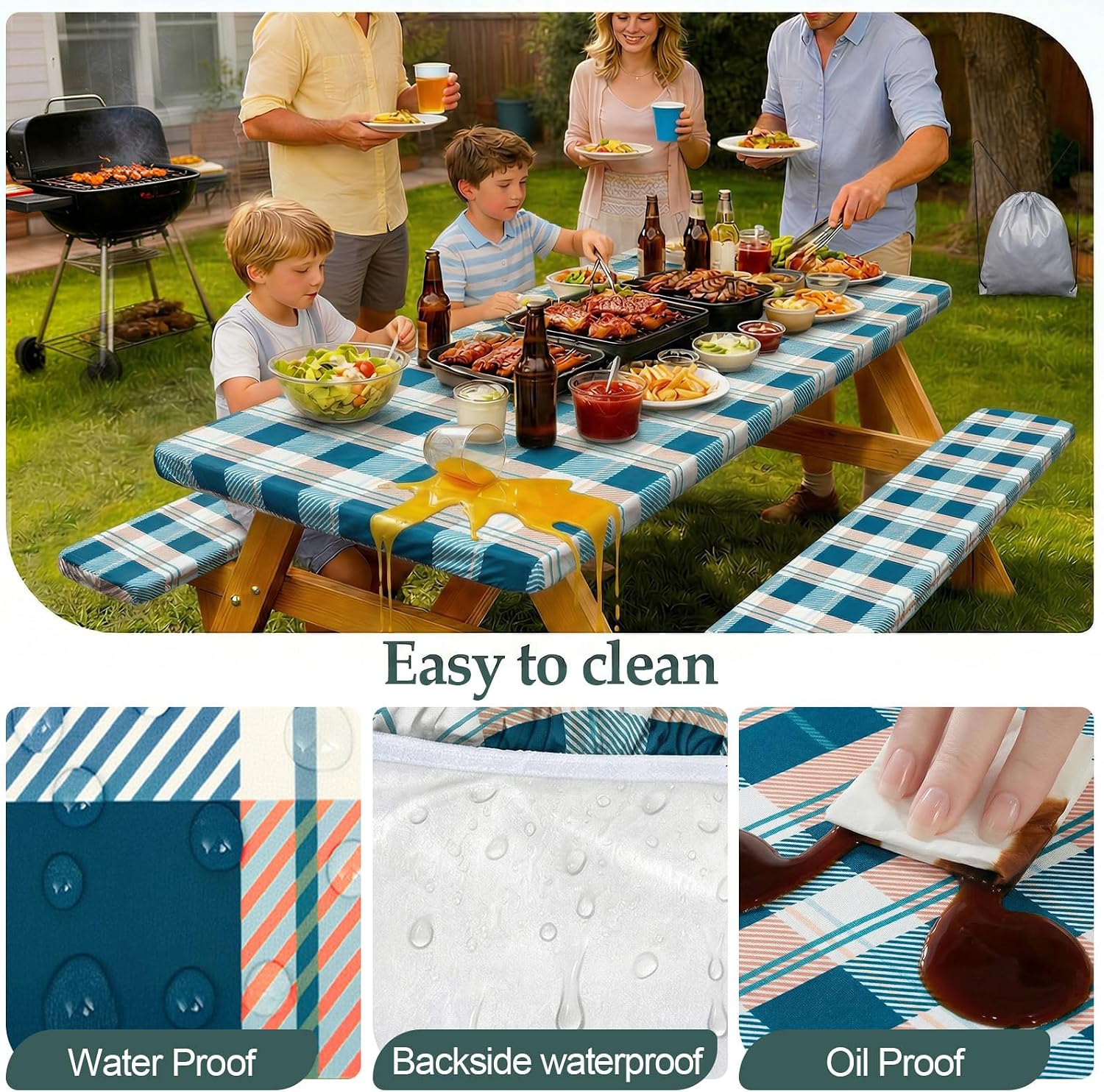 Detalle 2 de Picnic Table Cover Set for 72-Inch Tables