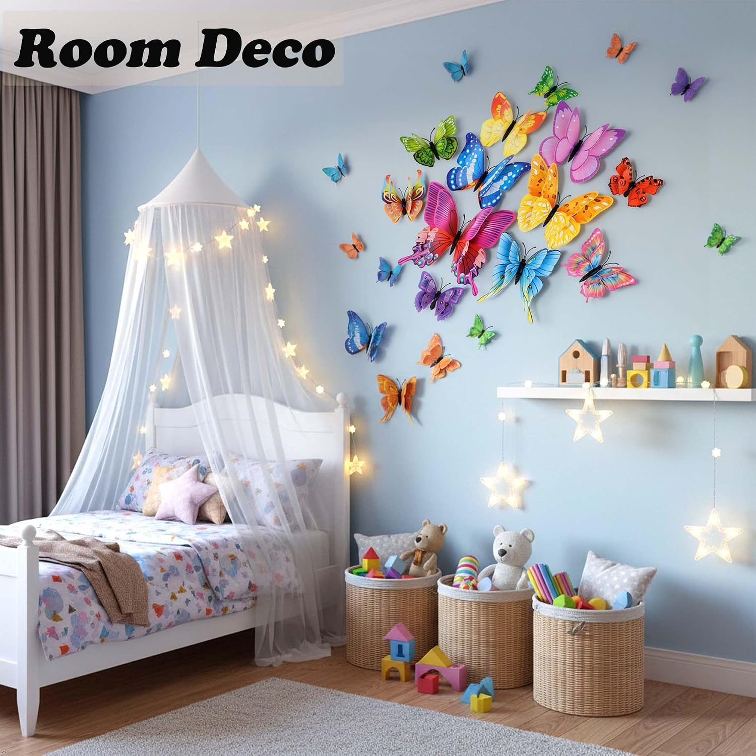 Detalle 2 de OPSEAM DECO-2202 3D Butterfly Wall Decor, 72 White PVC Stickers