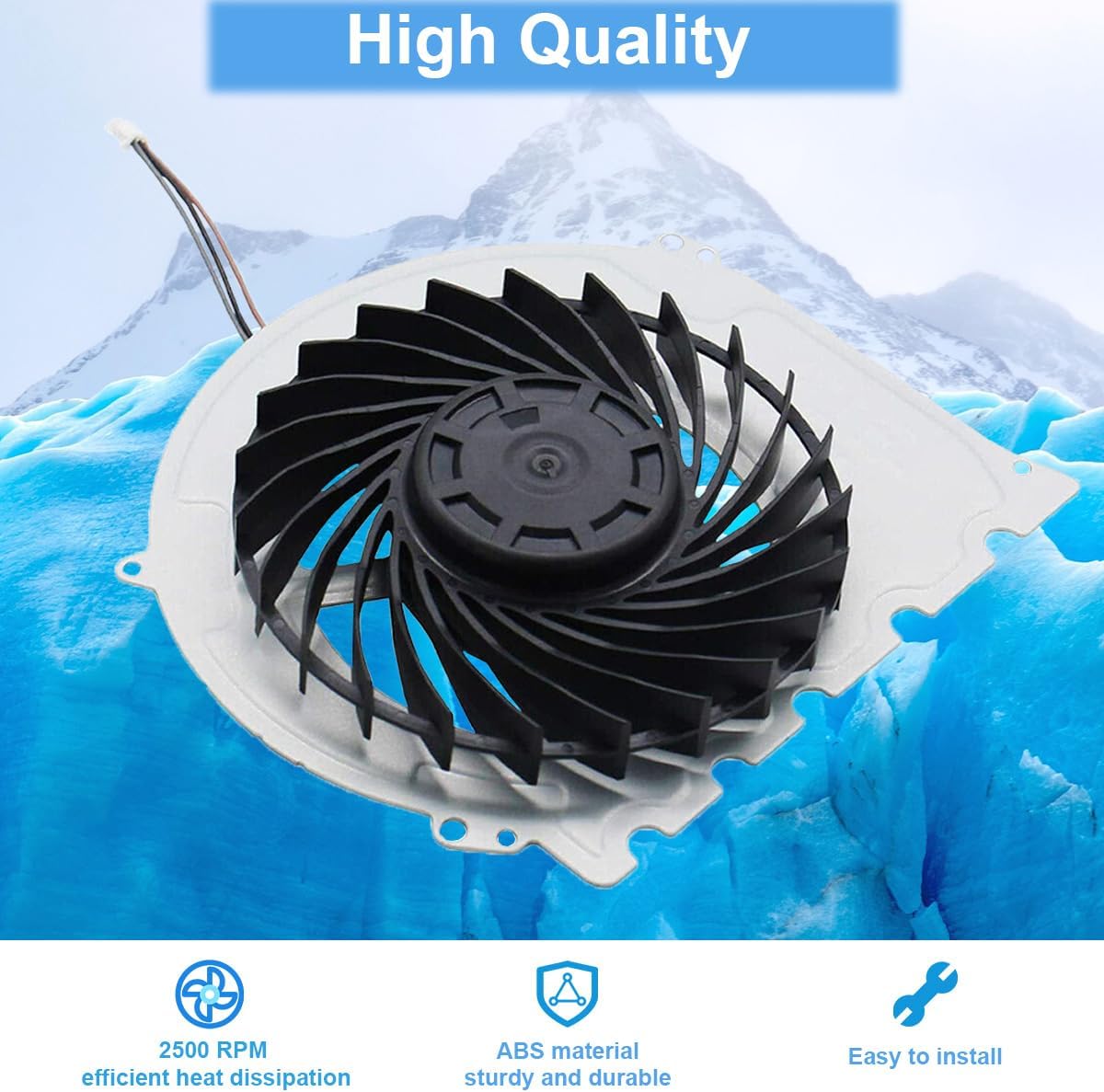 Thumbnail 4 de ZHUROUPU PS4 Slim Internal Cooling Fan Replacement (G85G12MS1AN-56J14 / KSB0912HD) for CUH-2XXX/21xx/22xx