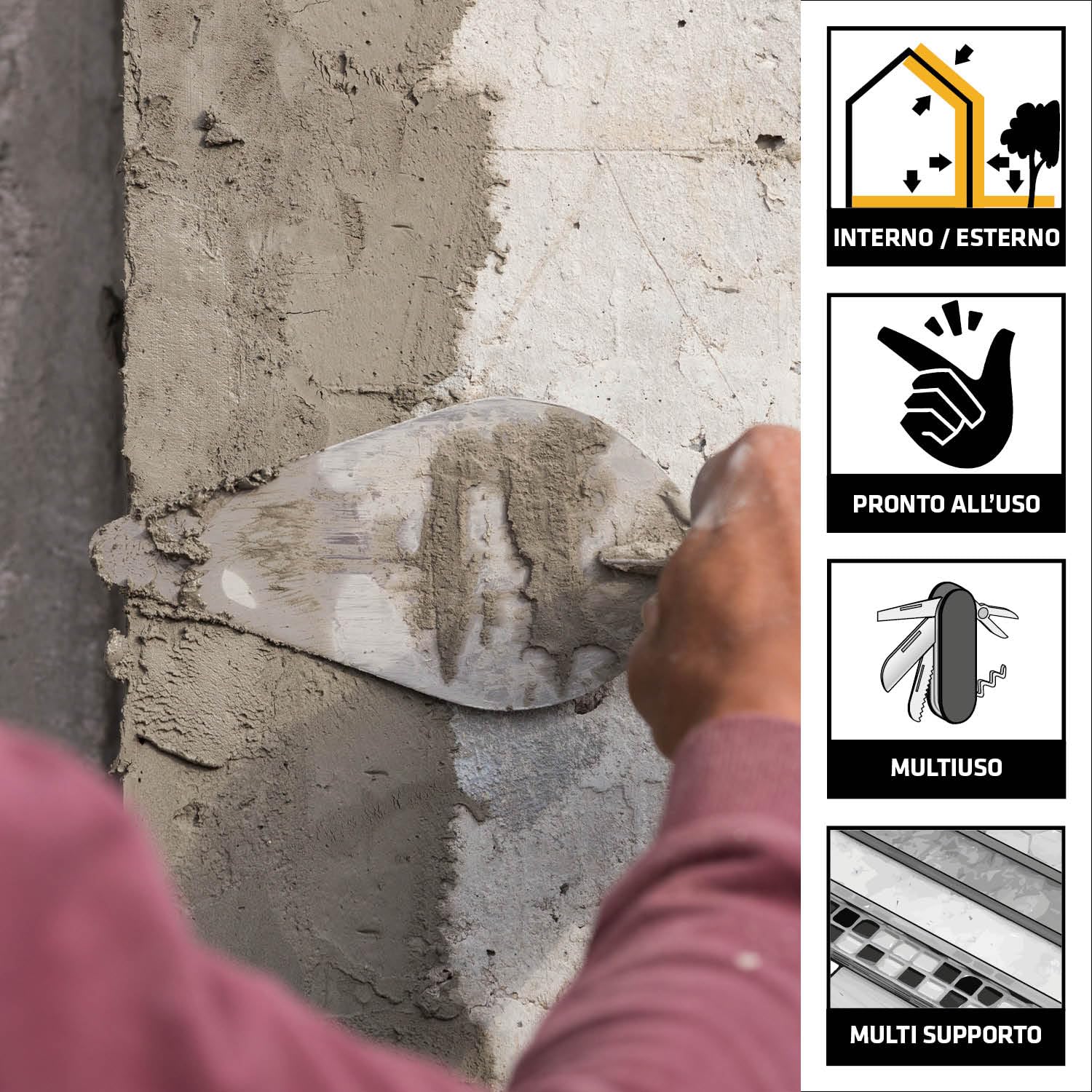Thumbnail 2 de Sika Monotop 112 MultiUse Repair – Malta per ripristino calcestruzzo, 5 kg, pronta all'uso