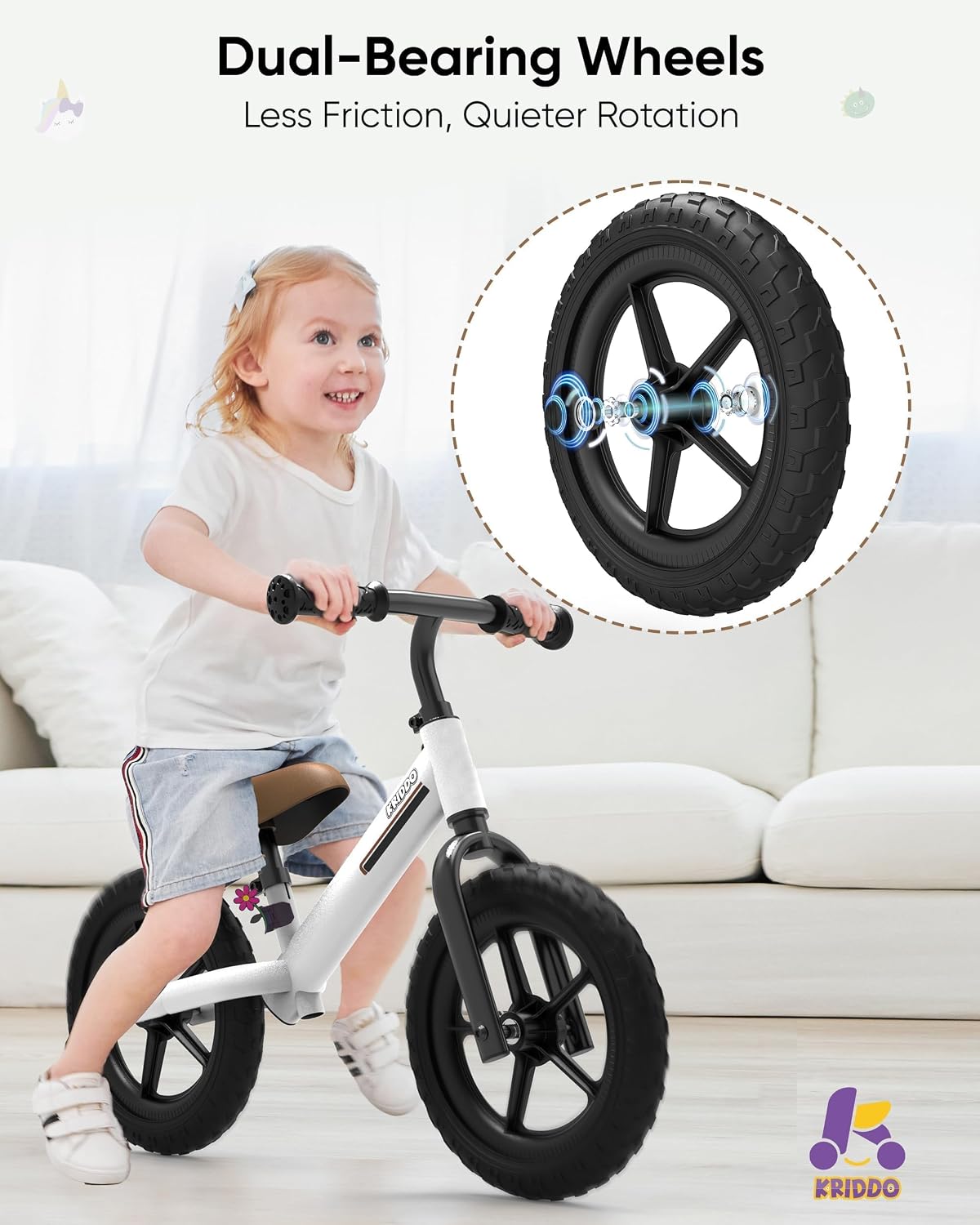 Detalle 2 de KRIDDO Toddler Balance Bike 12-inch