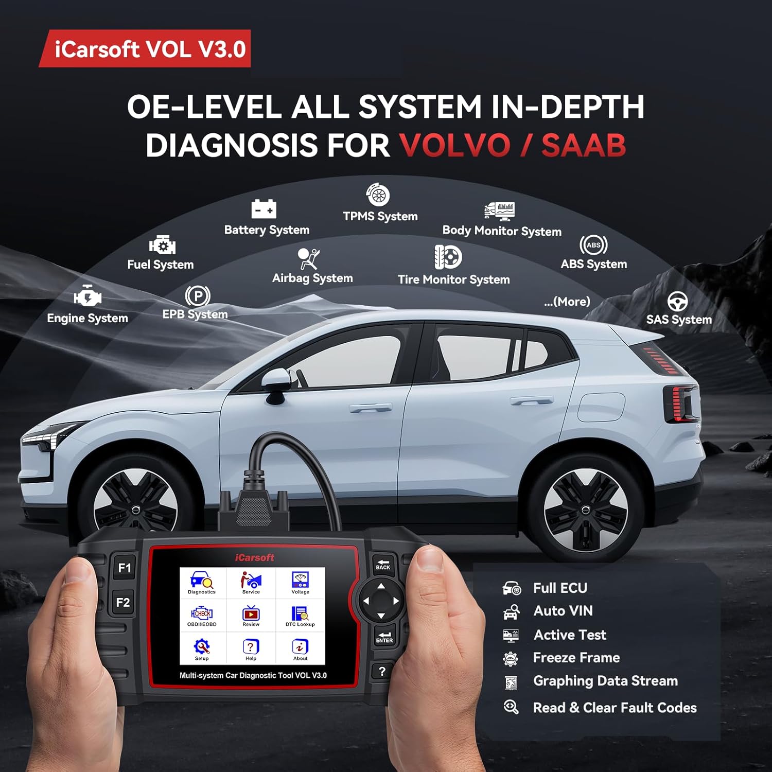 Thumbnail 1 de iCarsoft Vol V3.0 Bidirectional Diagnostic Tool for Volvo/SAAB