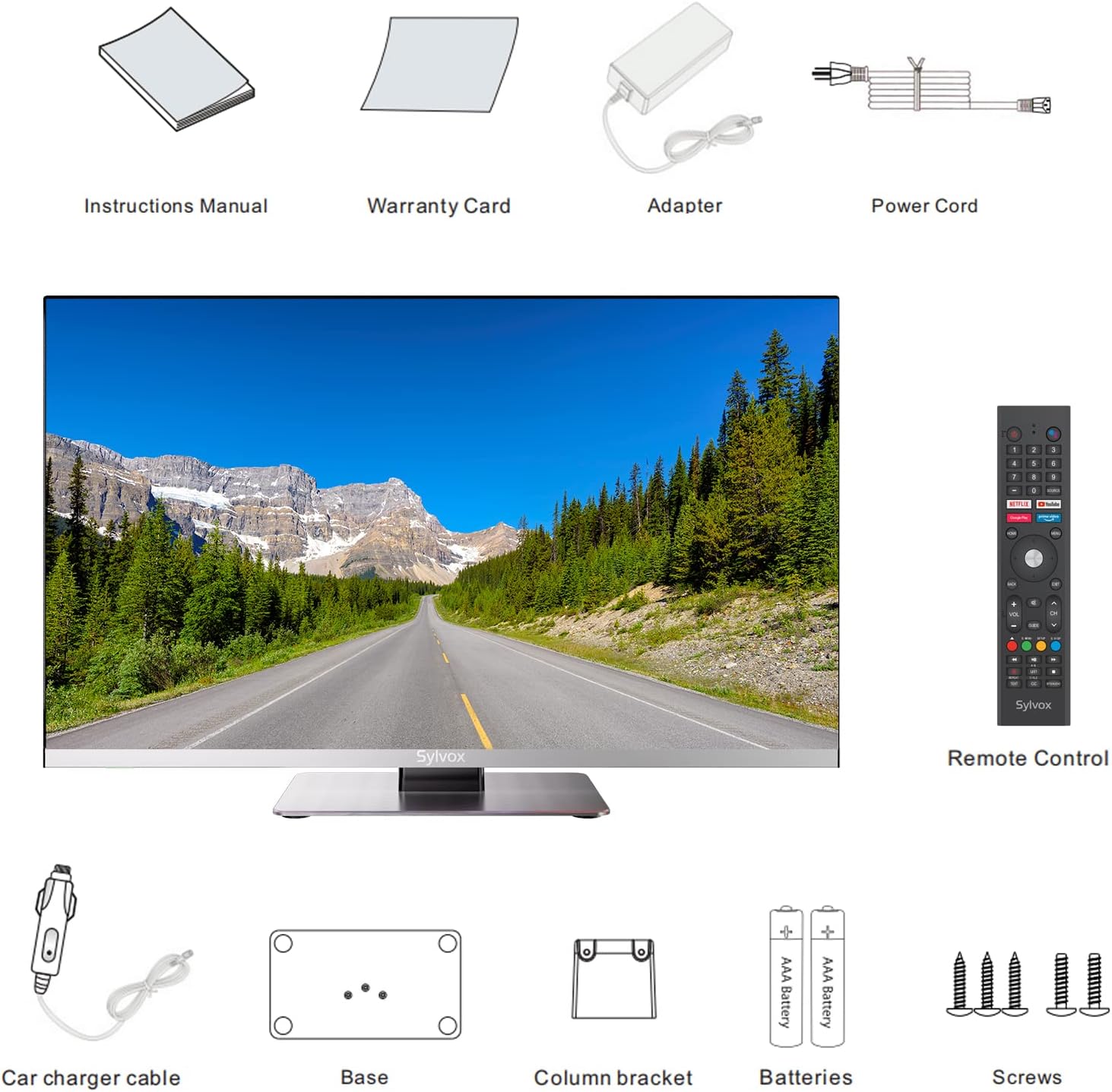 Thumbnail 6 de SYLVOX RV TV 24-Inch 12/24V 1080P Smart TV with Built-in DVD Player and Google OS
