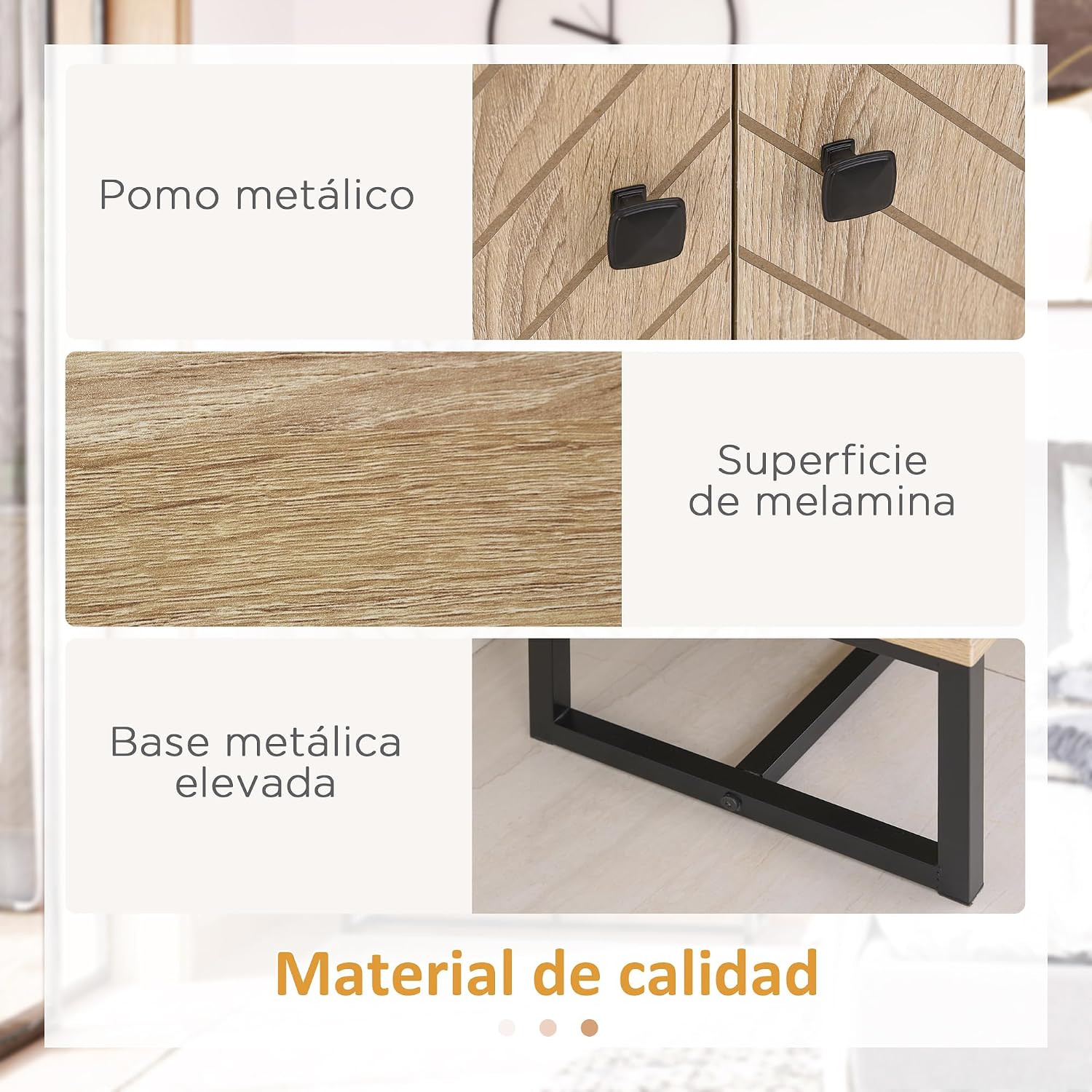 Thumbnail 5 de HOMCOM Aparador de Cocina Buffet 80x29,5x80 cm