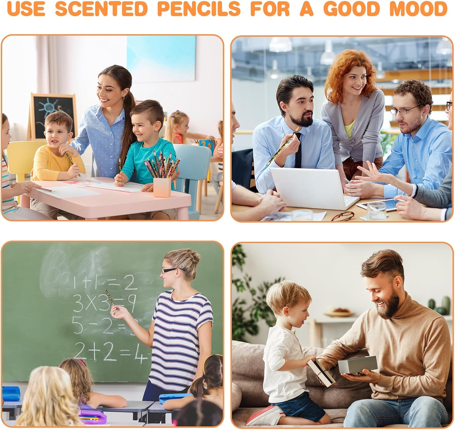 Thumbnail 6 de Vicloon Scented Pencils – 32-Pack Cylindrical Wood HB Pencils with Fruit Scents