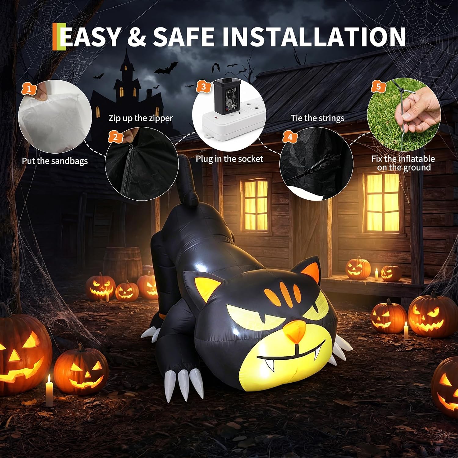 Thumbnail 6 de WildVenture inflatable Halloween decoration 7 ft