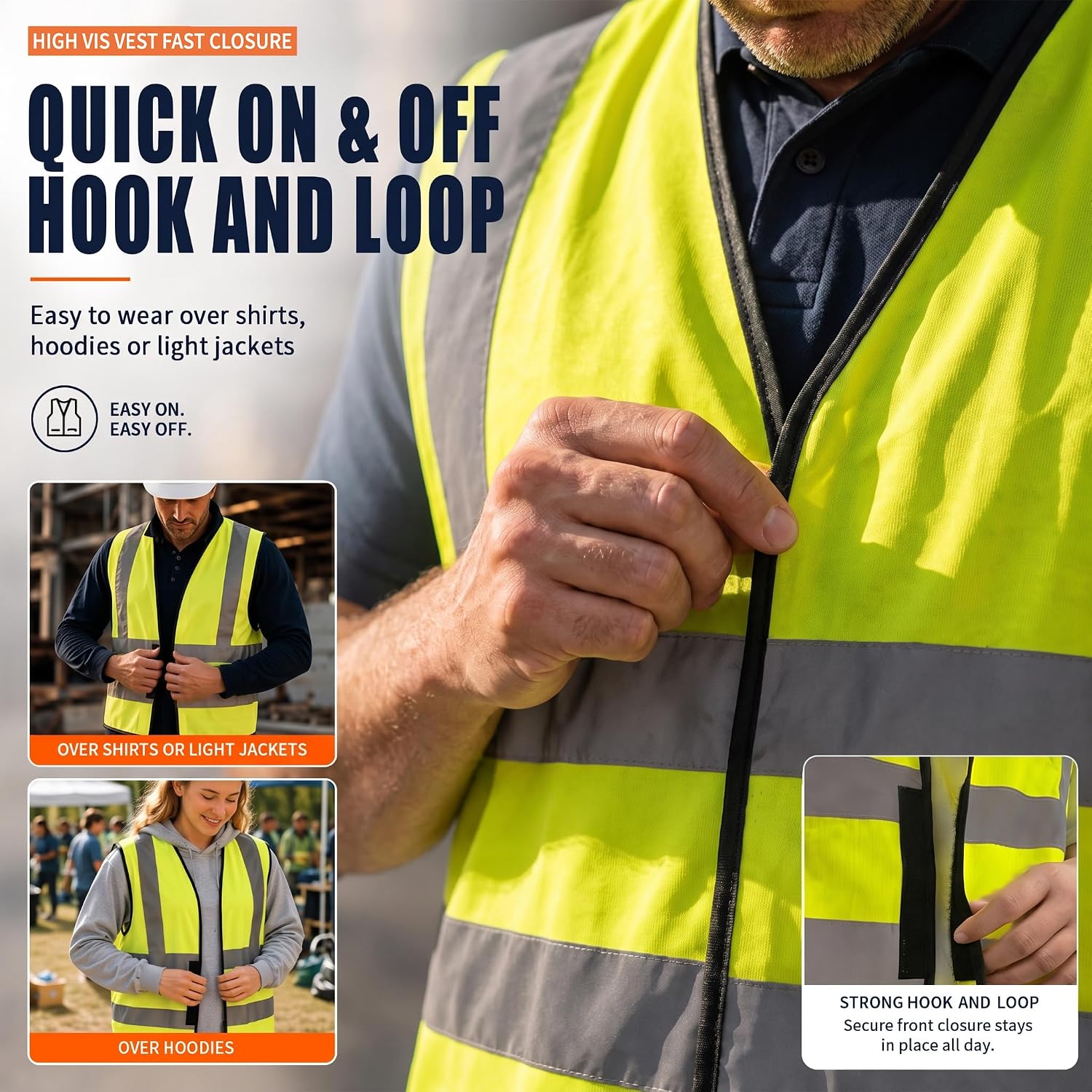 Thumbnail 4 de AYKRM 12-Color High-Visibility Safety Vest with Reflective Material