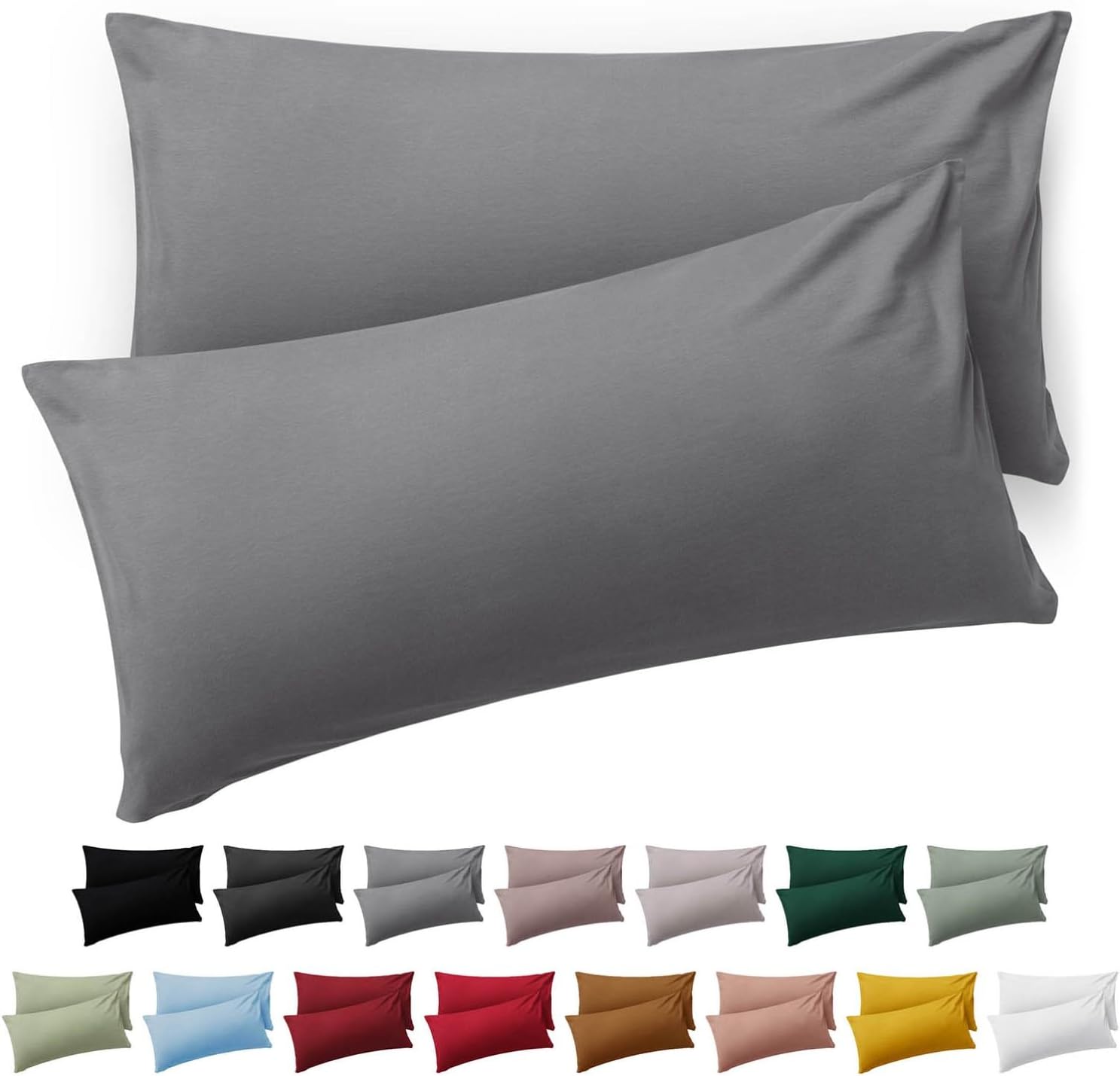 Thumbnail 6 de Blumtal Housse Oreiller Dormeur Latéral 40x145 cm – Lot de 2 en Microfibre Certifiée Oeko-Tex, Vert
