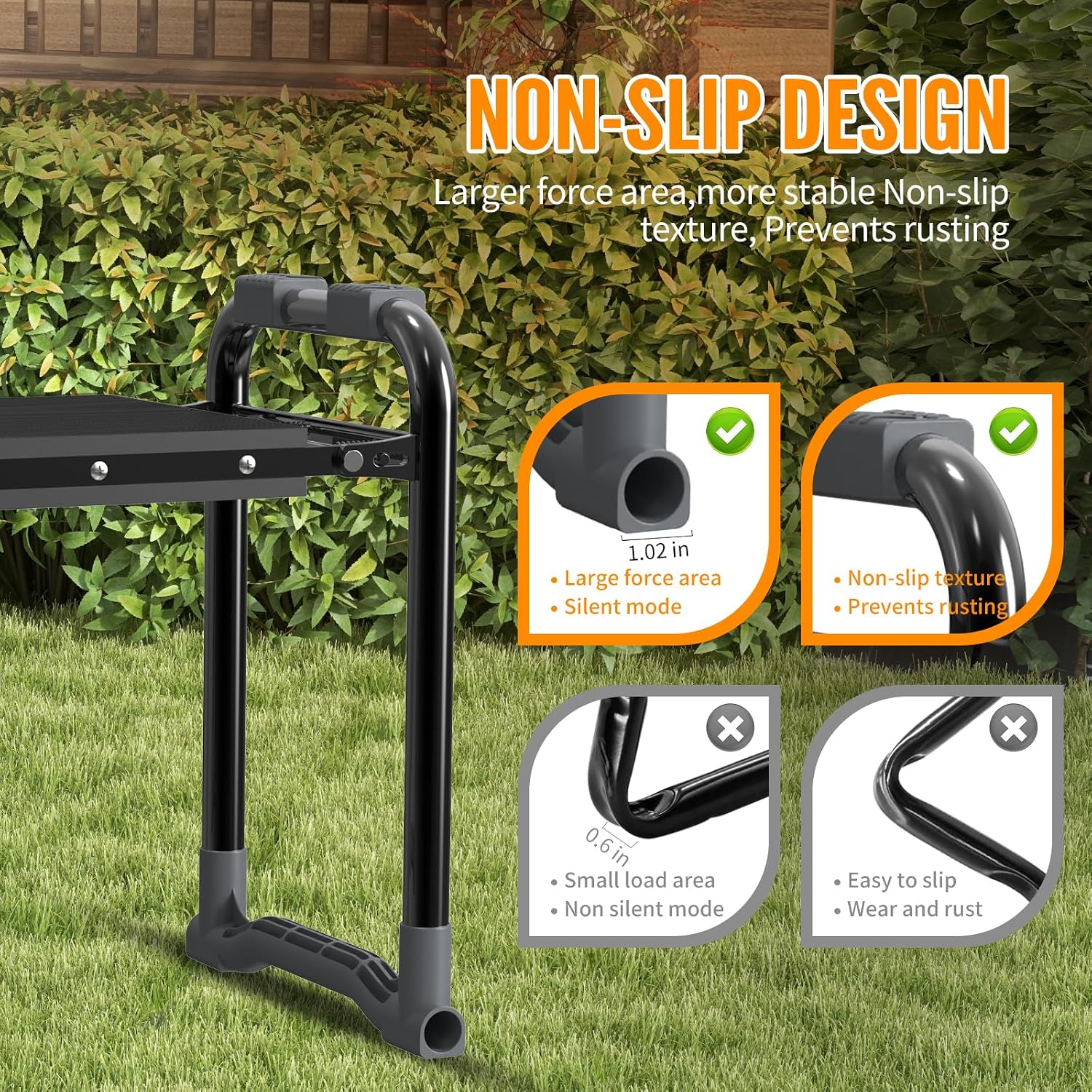 Detalle de CZZXI Garden Kneeler and Seat with 10.2-Inch Pad, Folding Design and Tool Pouch