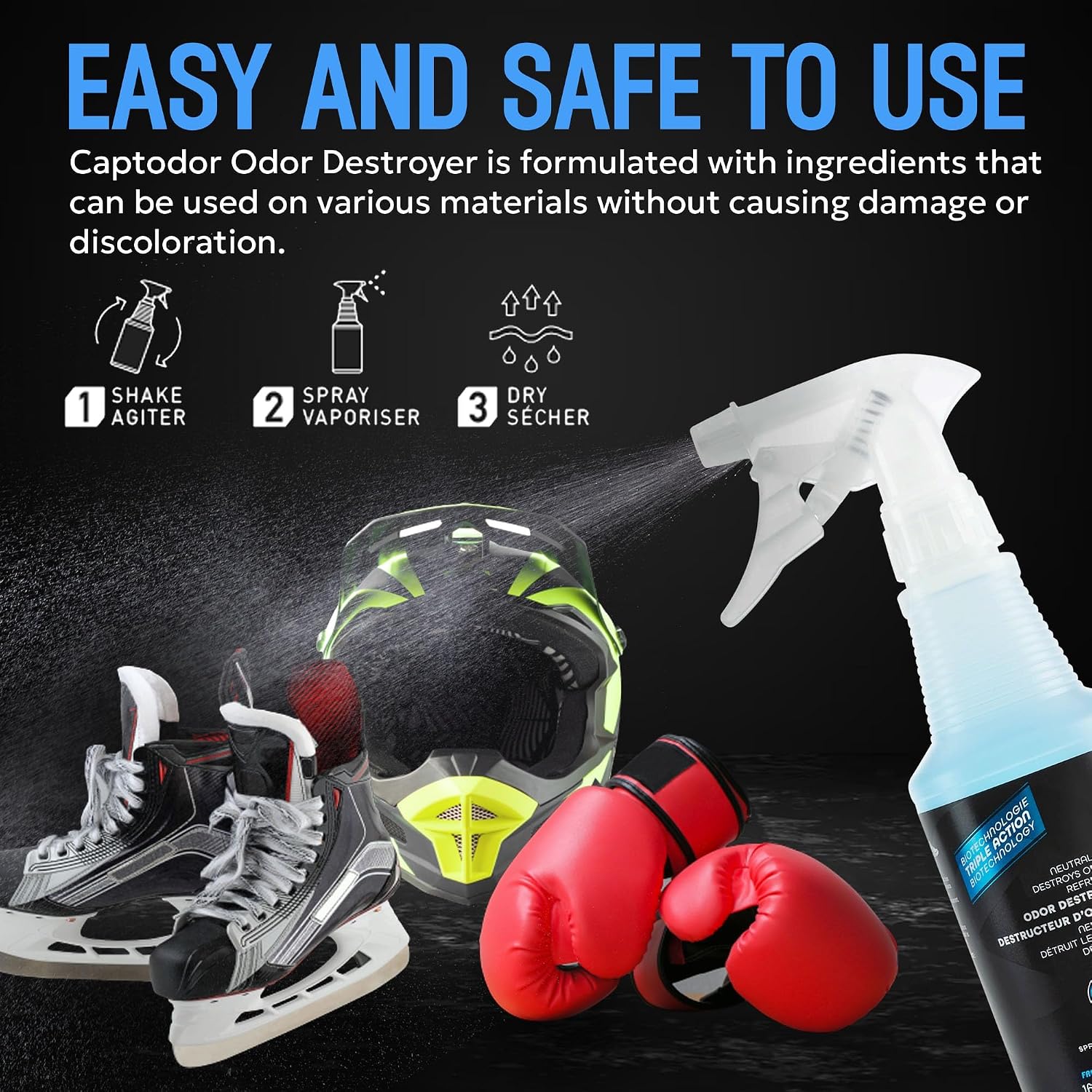 Detalle 1 de Captodor 7001 Sports Odour Eliminator Spray, Fresh Rain, 2 x 500 ml