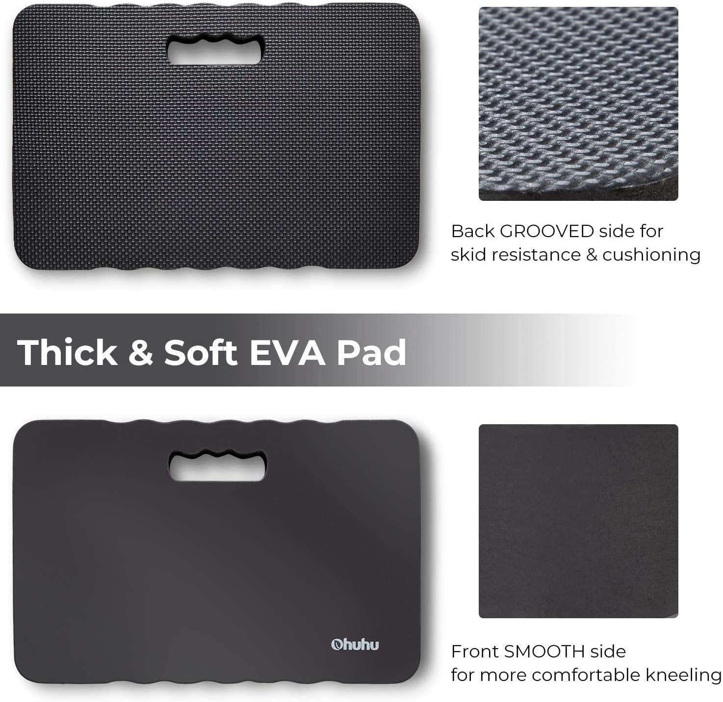 Detalle de Ohuhu Kniekissen Sitzkissen 2er-Set – 43 × 28 cm, 4 cm Dicke, EVA-Knieschutz für Garten, Haushalt und Werkstatt