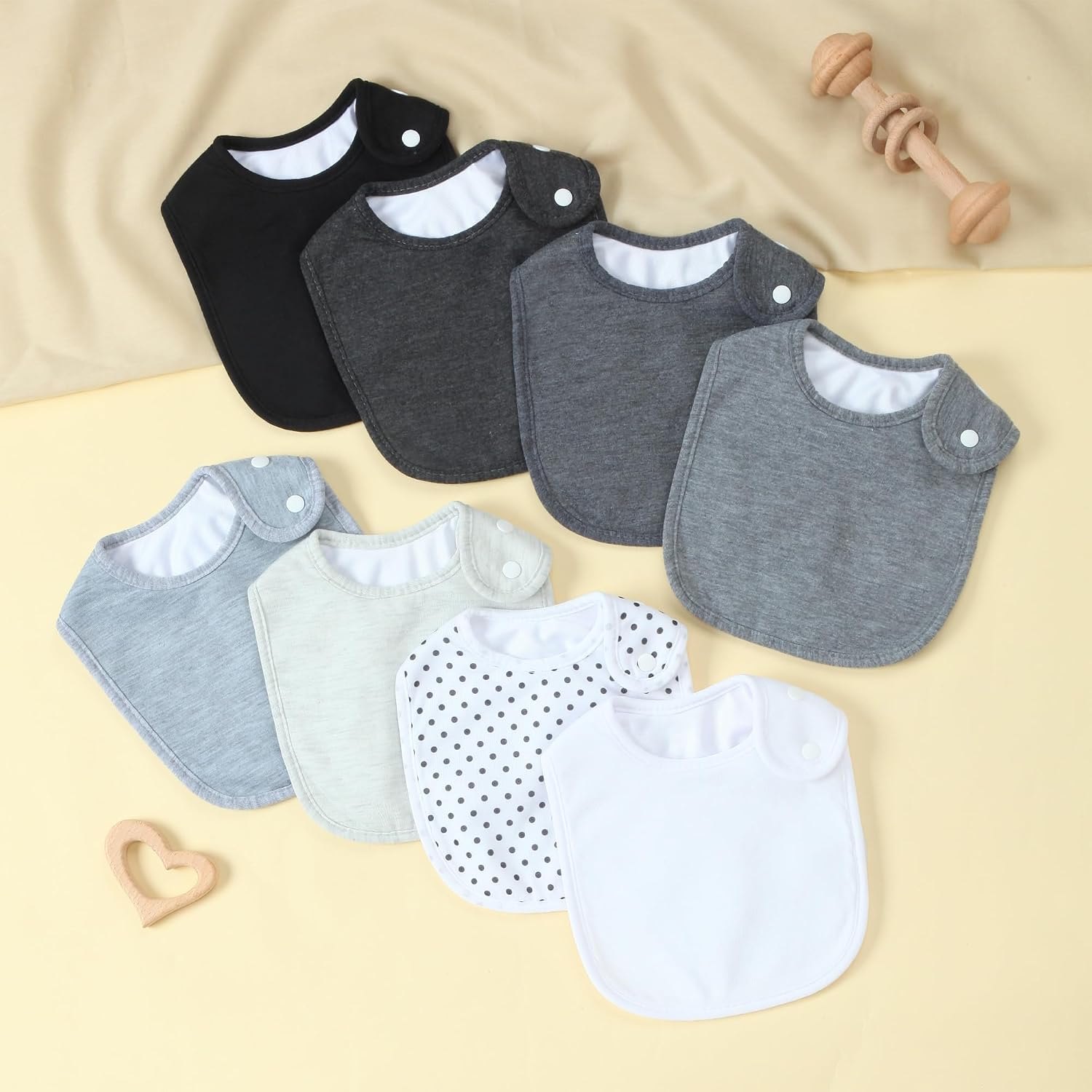 Detalle 1 de Benoxine waterproof baby bibs 8-pack