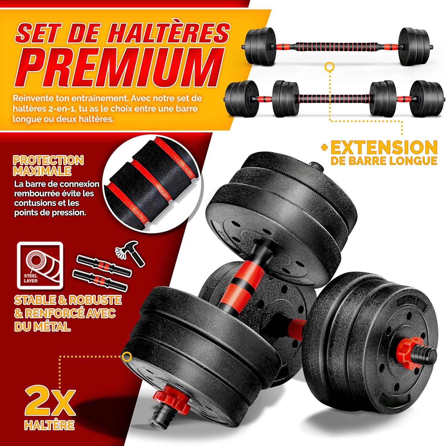 Detalle 2 de RE:SPORT Ensemble haltères 15-40 kg 🏋