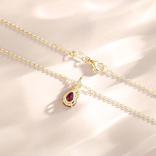 Detalle de FANCIME 14ct Yellow Gold Pink Tourmaline Pendant Necklace for Women