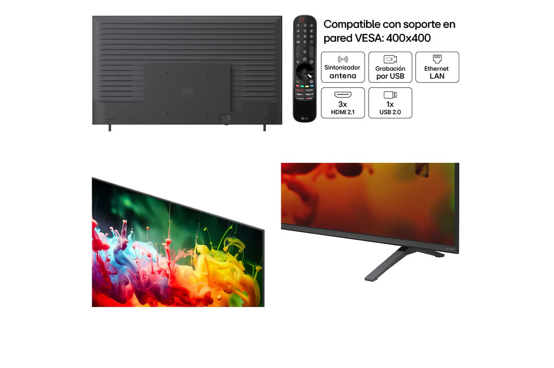 Detalle de LG 85QNED7EB3A: Smart TV QNED MiniLED AI 4K de 85 pulgadas (2026)