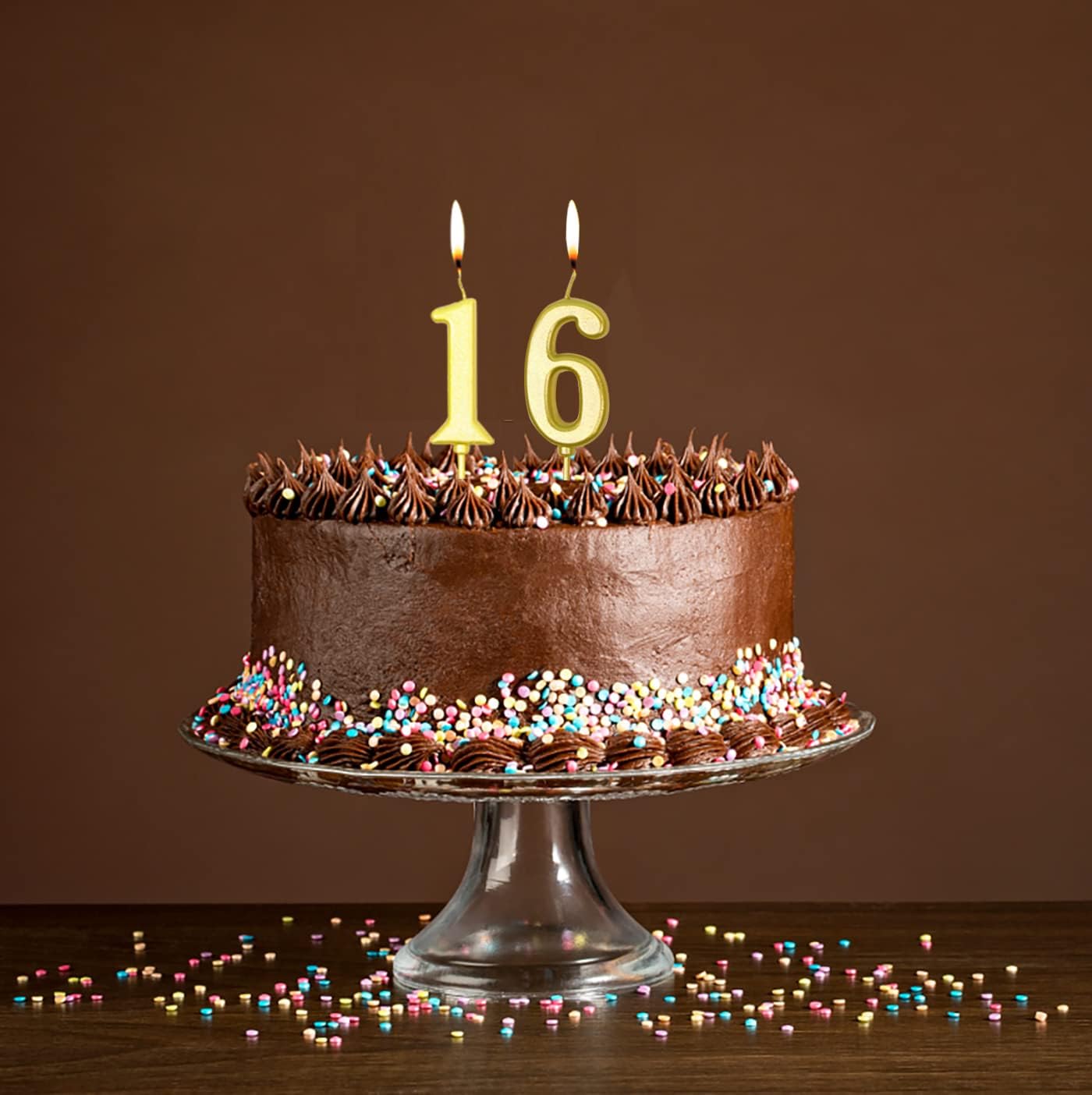 Thumbnail 6 de Yitla 16. Tortendeko Geburtstag Frau mit 16th Kerzen & Glitzer-Topper, 20 Stück