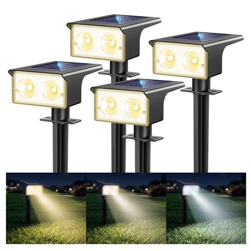 Detalle de btfarm 4 Stück Solarlampen für Außen – vielseitige Außenbeleuchtung mit 3 Farbtemperaturen