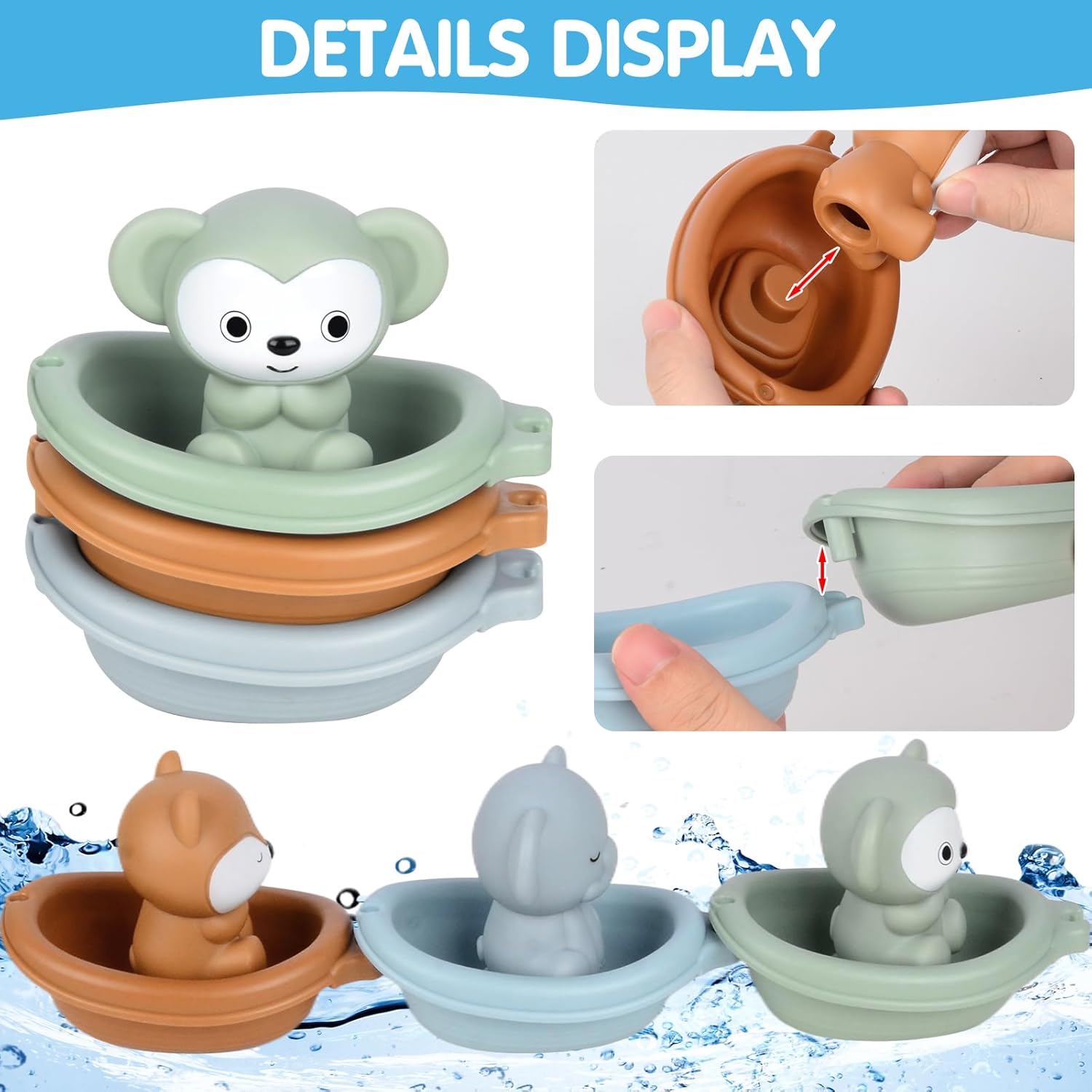 Detalle 2 de Giocattoli da bagno in silicone 1 2 3 4 anni