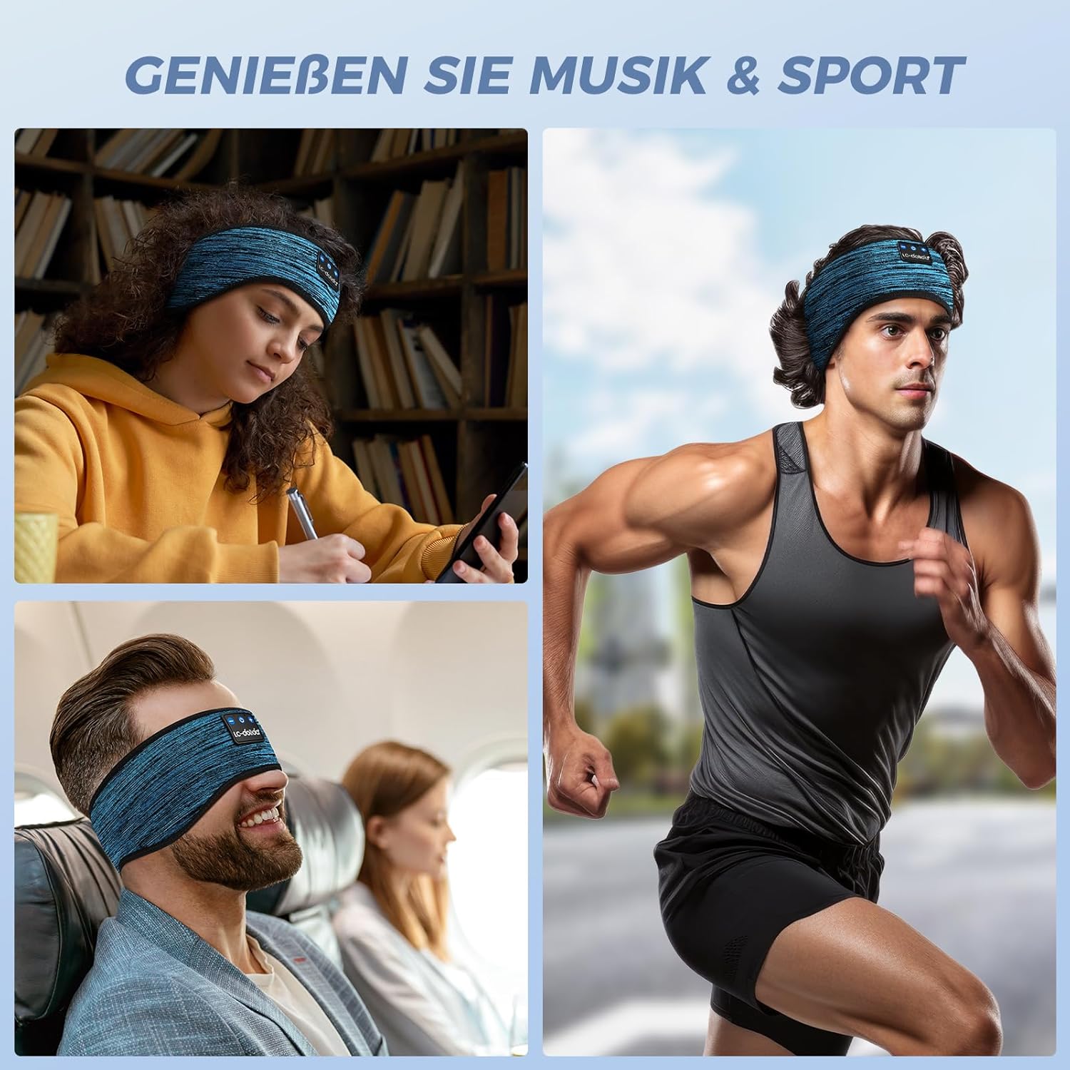 Thumbnail 6 de LC-dolida Schlafkopfhörer Bluetooth 5.4 als Stirnband-Schlafmaske für Seitenschläfer