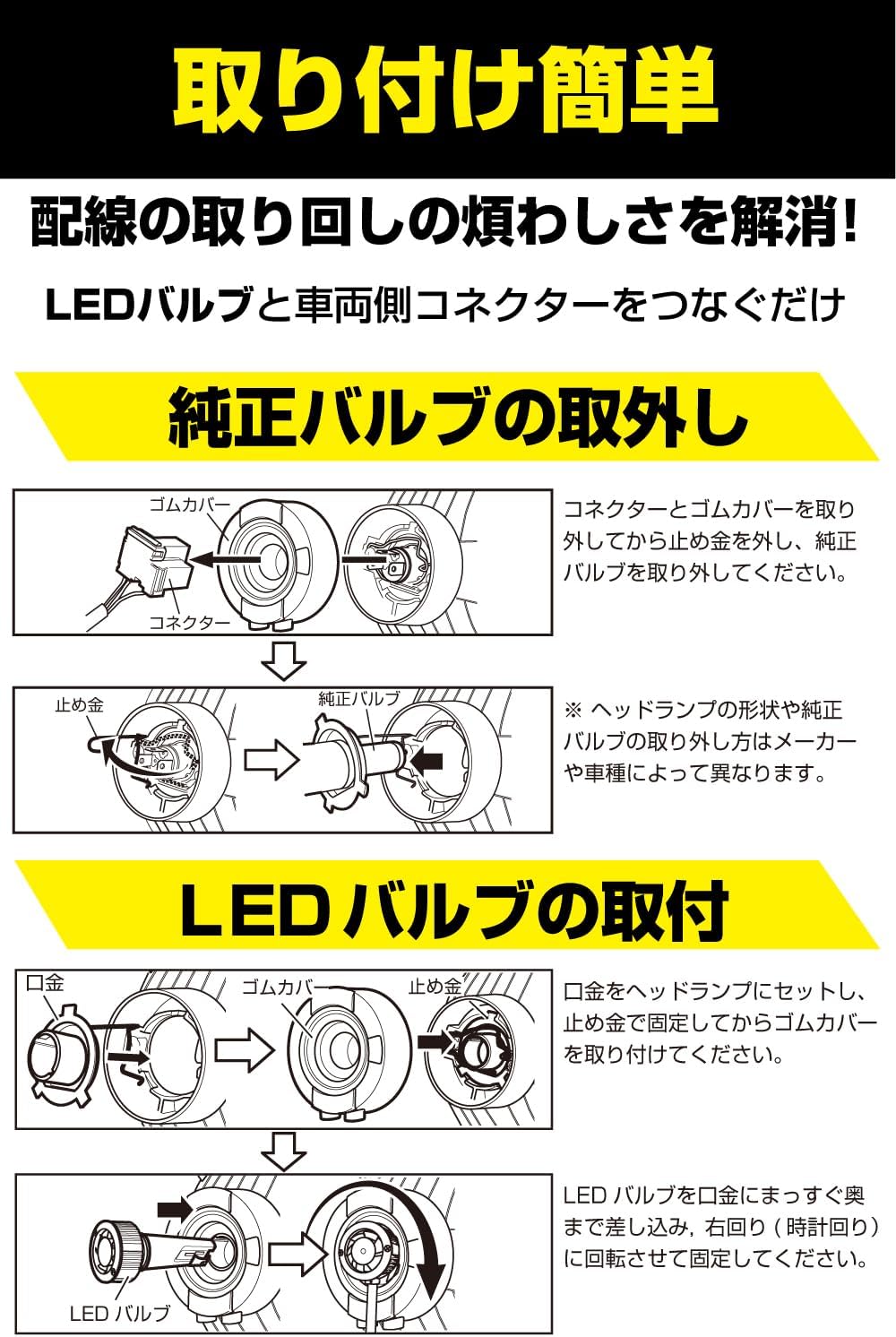 Thumbnail 6 de M's Basic by IPF AMZ-HL241 H4 LEDヘッドライト 6500K・12V/24V兼用