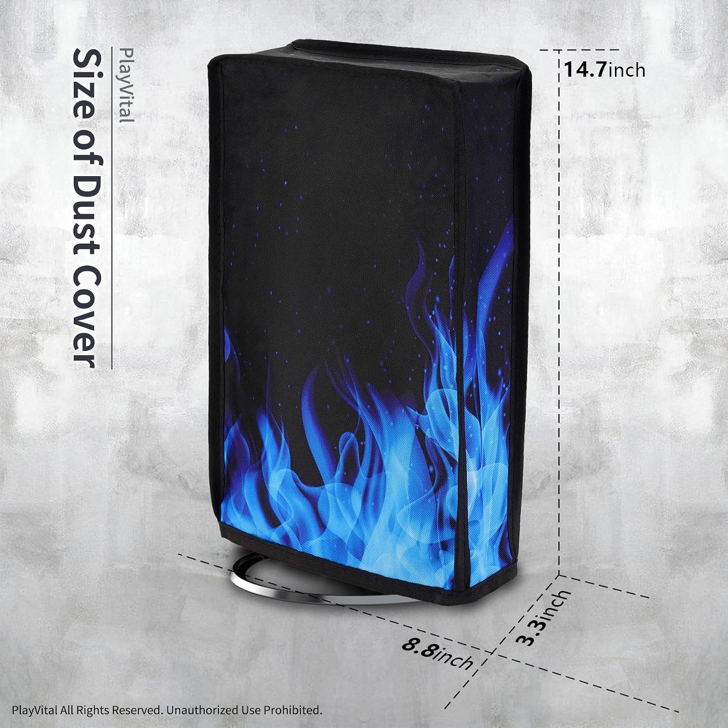 Detalle de Playvital Vertical Dust Cover for PS5 Slim Digital Edition (Blue Flame)