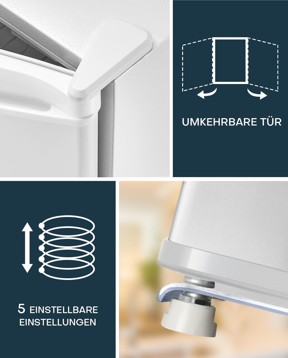 Detalle de Upstreman Mini Kühlschrank 46 L mit Eisfach – kompakt, leise und energiesparend