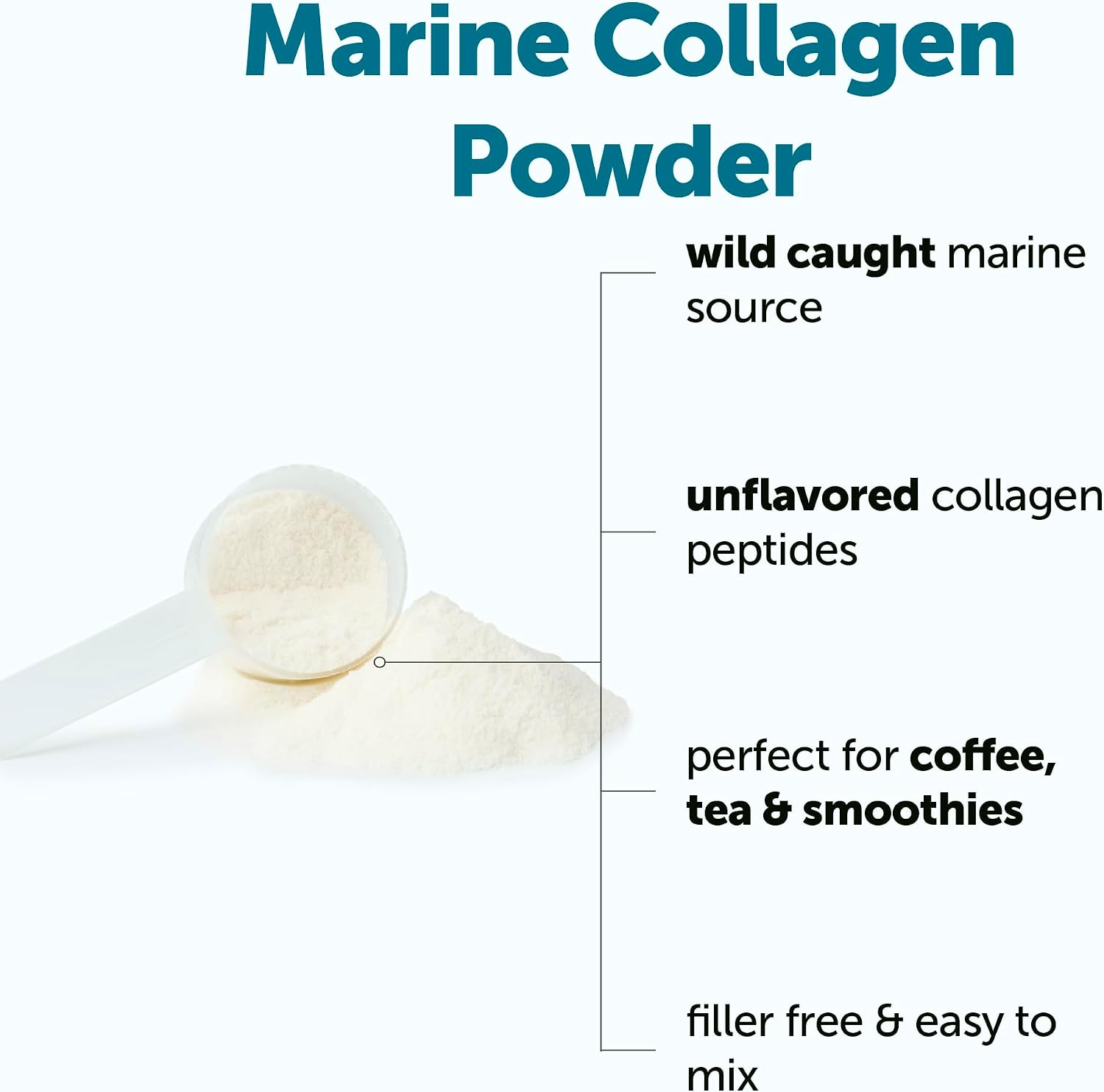 Detalle de Micro Ingredients Marine Collagen Powder, 1 Pound, Unflavored Hydrolyzed Fish Peptides