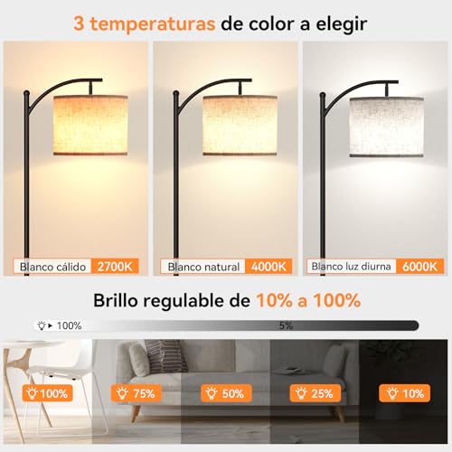 Thumbnail 1 de Lampara de Pie Salon LED Regulable 160cm 💡 con Control Remoto