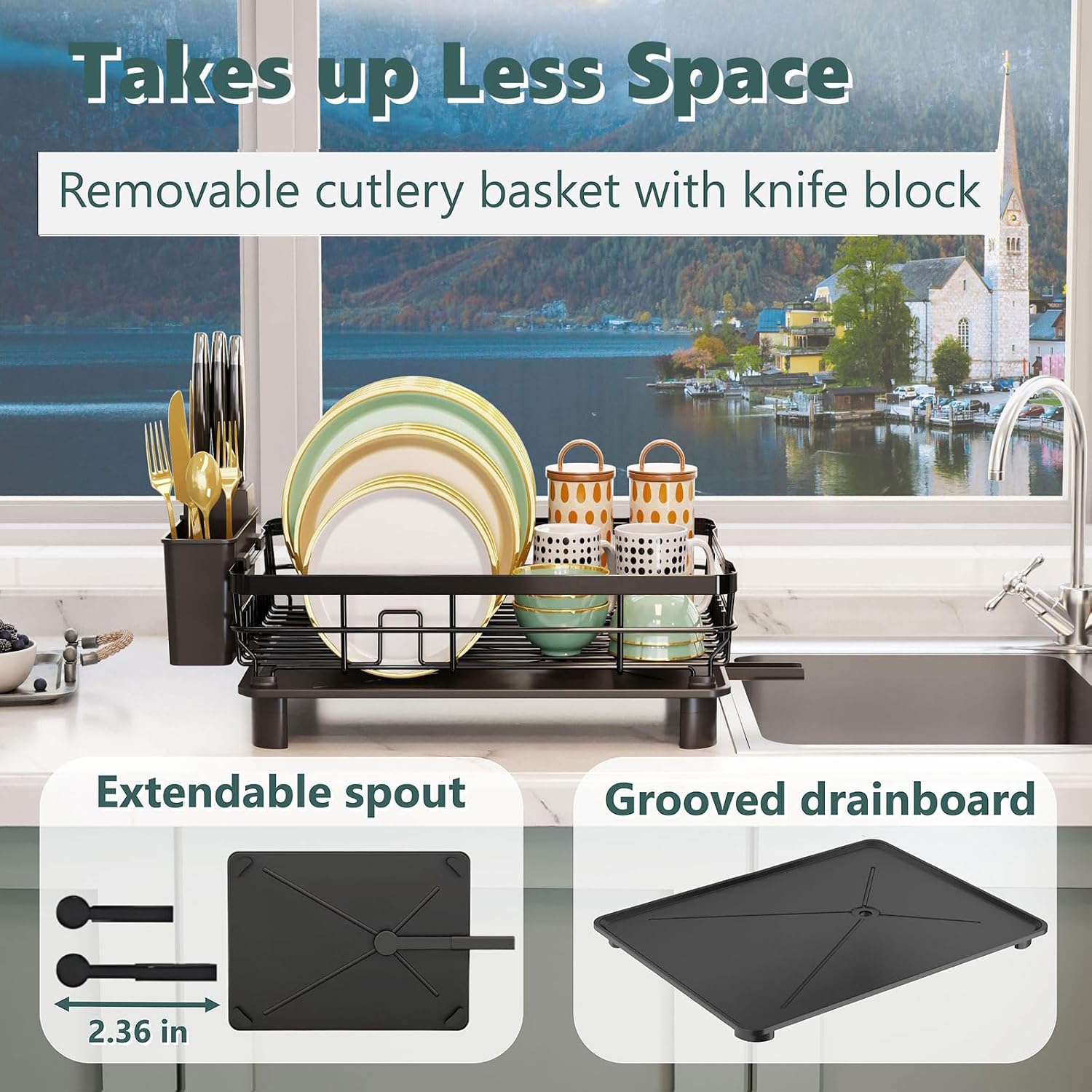 Thumbnail 2 de AIDERLY Dish Drying Rack, Large