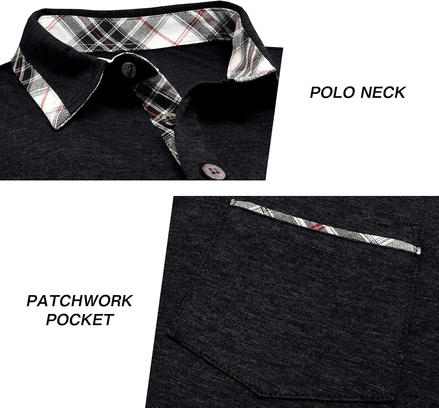 Thumbnail 4 de Comilaka Poloshirt Herren Kurzarm Getäfelt Klarer Stil mit Fronttasche – Feines Polo-Klassik-Design