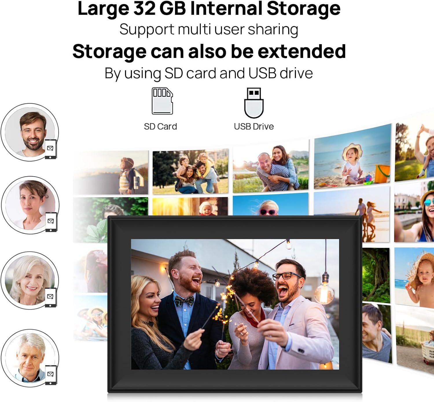 Detalle de SSAWiFiFrame 32GB 10.1-Inch WiFi Digital Picture Frame