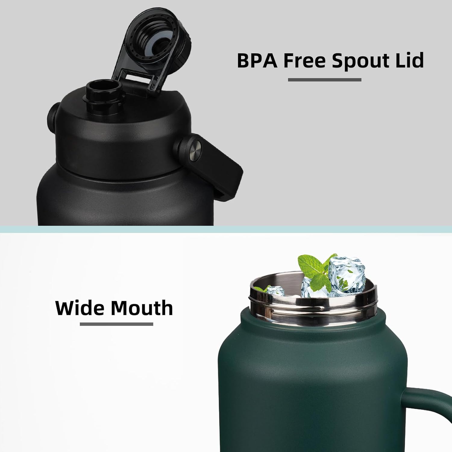 Thumbnail 2 de BJPKPK 1 Gallon Water Bottle with Handle — 128oz Insulated, BPA Free, Dishwasher Safe, Army Green