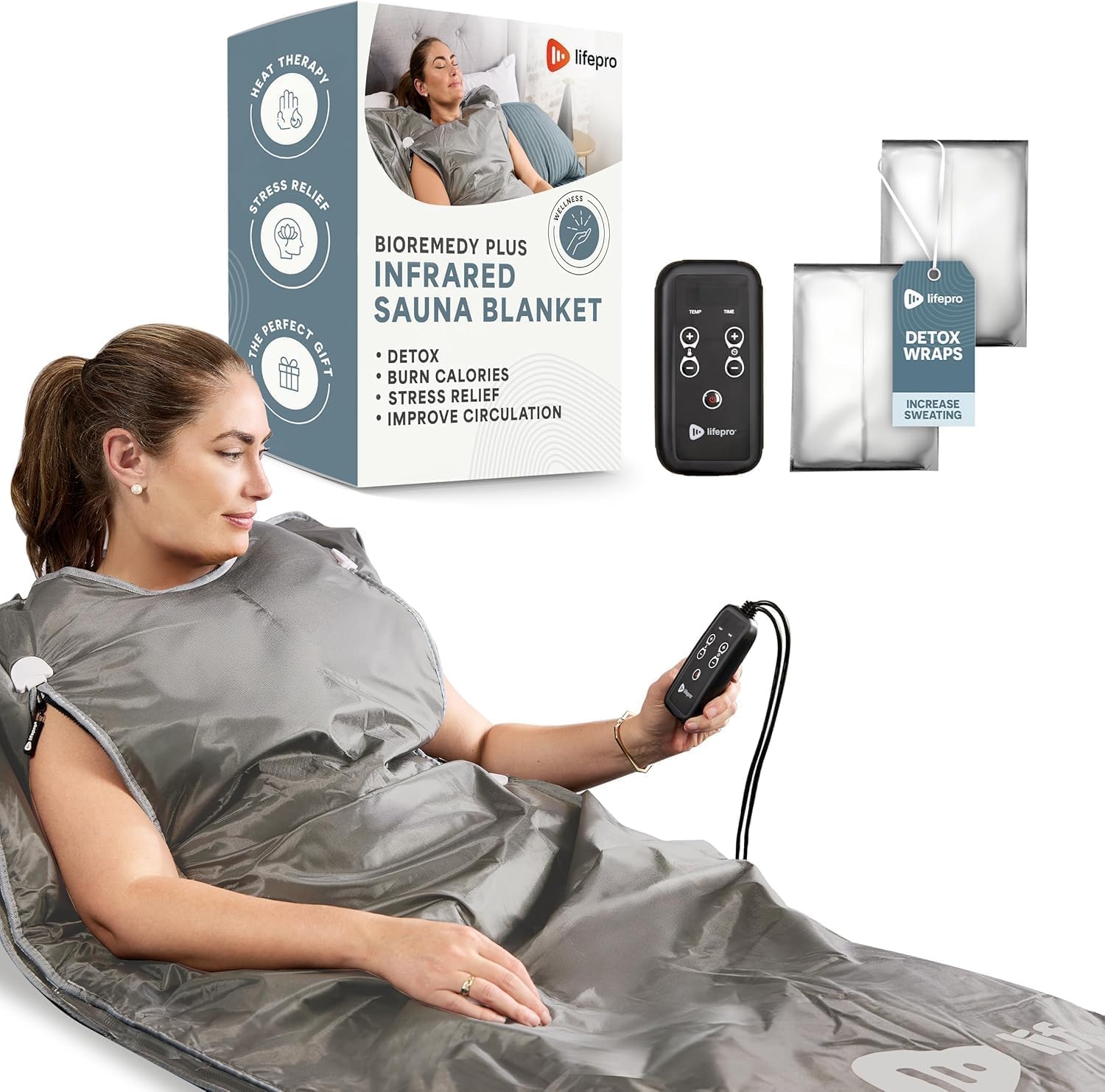 Detalle de Lifepro infrared sauna blanket with PU and Oxford fabric