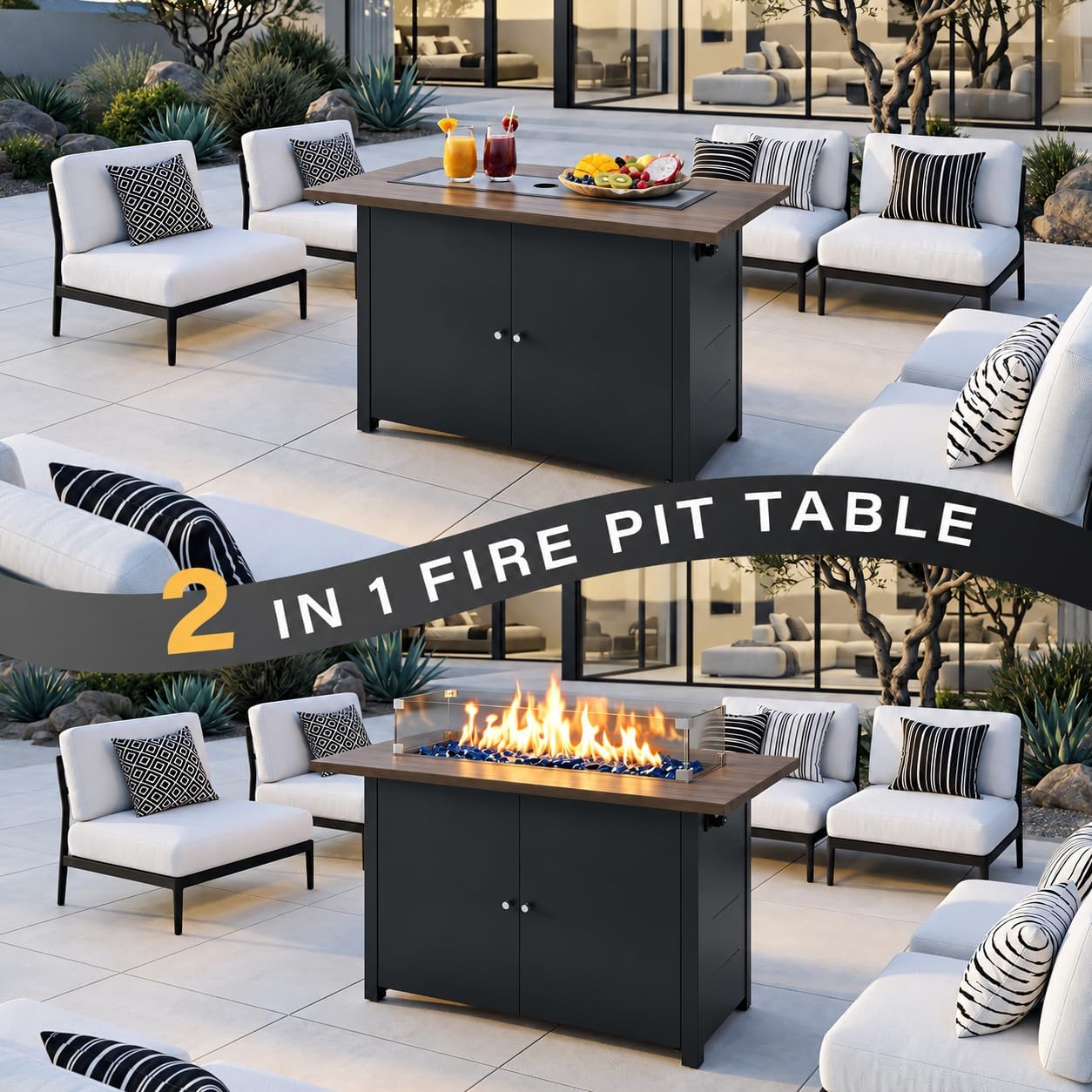 Thumbnail 6 de Lausaint Home Propane Fire Pit Table 43-Inch