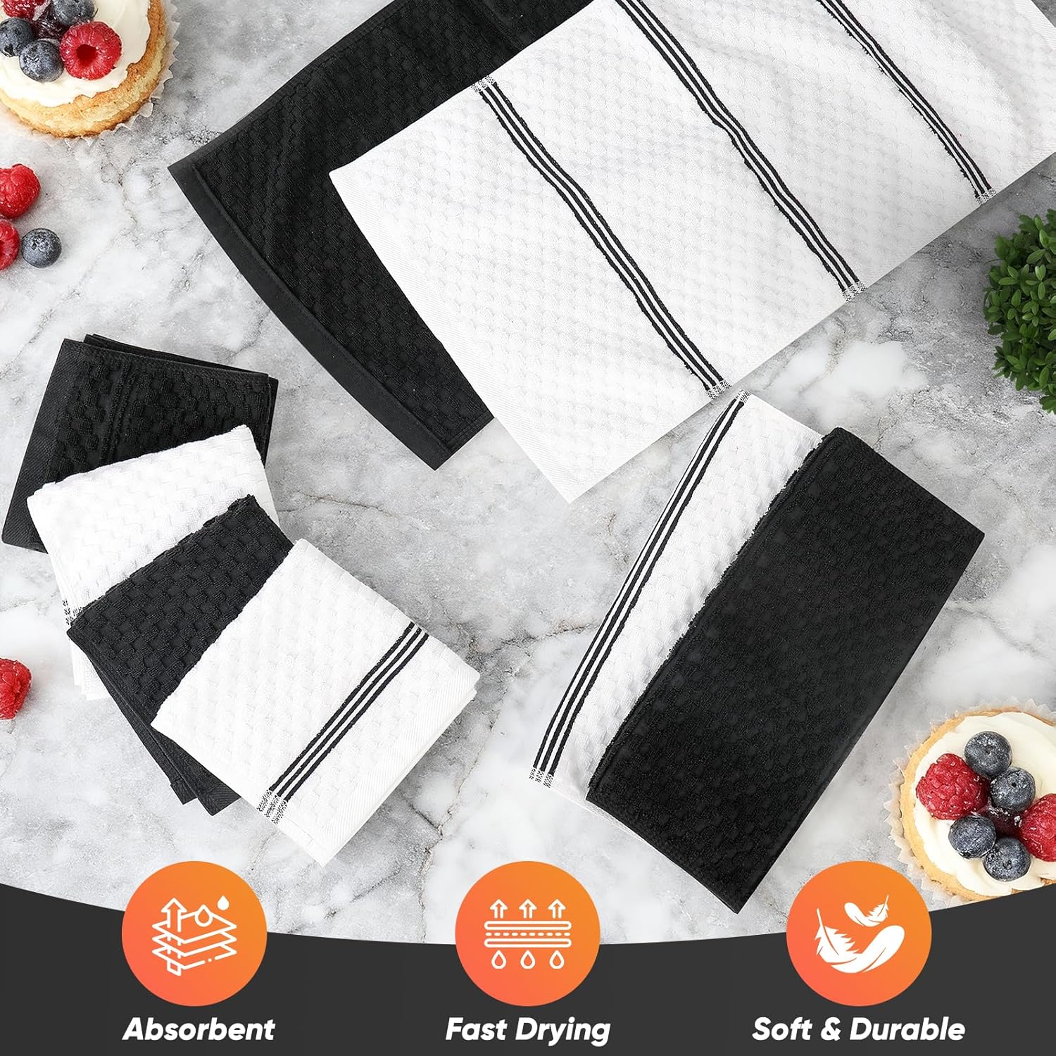 Thumbnail 4 de Oven Mitts Kitchen Towels and Dishcloths with Pot Holders Set