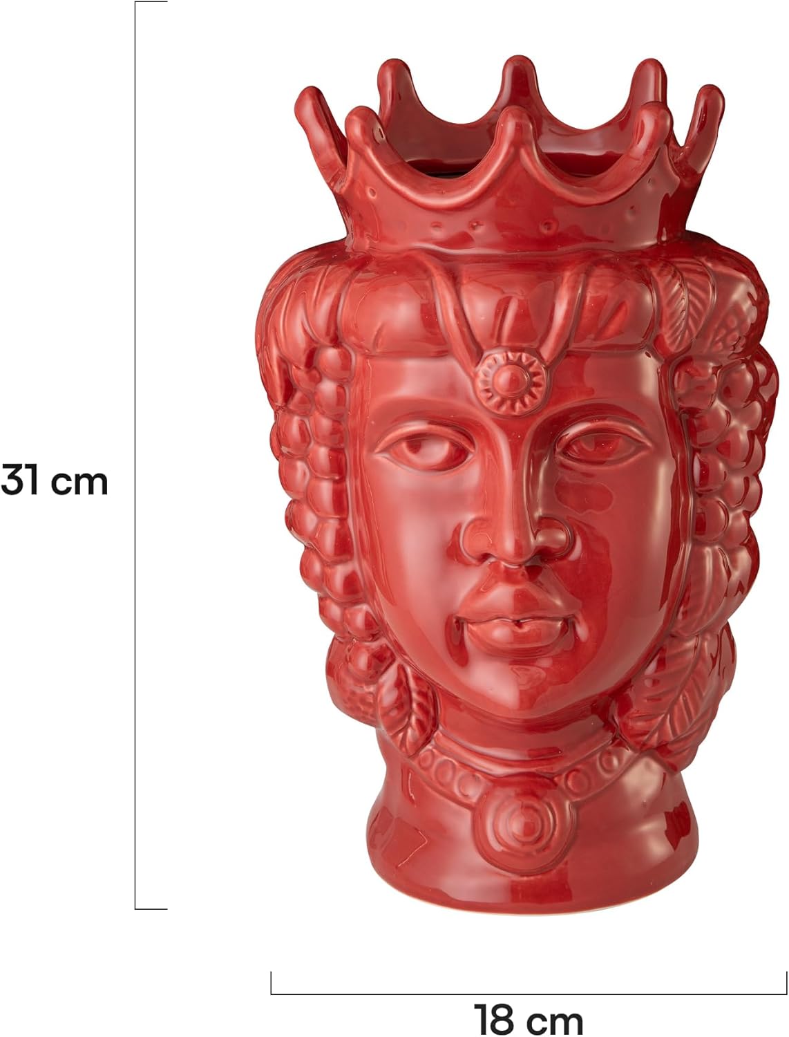 Thumbnail 3 de Baroni Home Tête de Moro Vase en Porcelaine – Style sicilien et italien, 18x22x31 cm