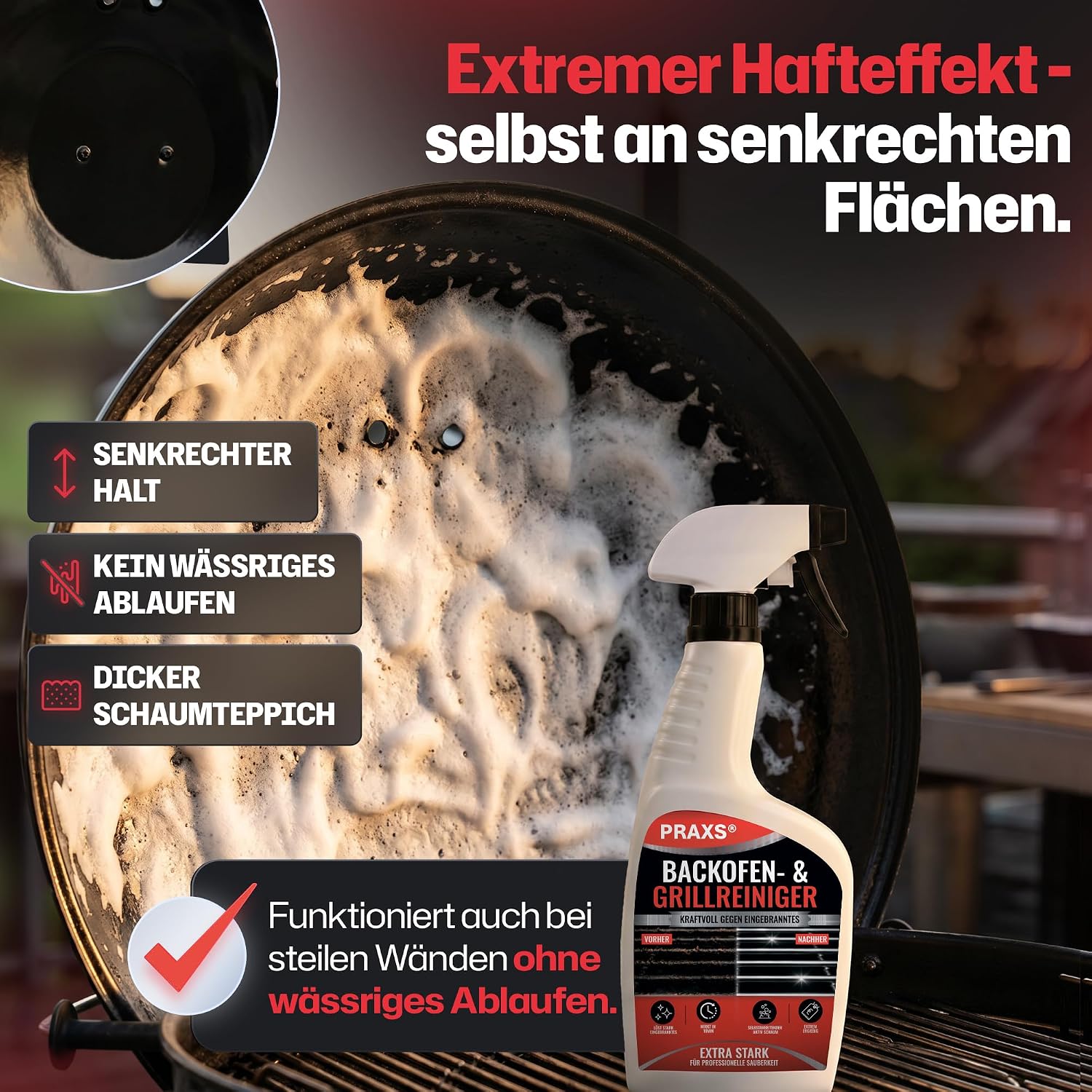 Thumbnail 2 de PRAXS Backofenreiniger & Grillreiniger Konzentrat (500 ml) – Aktivschaum, wirksam in 10 Minuten