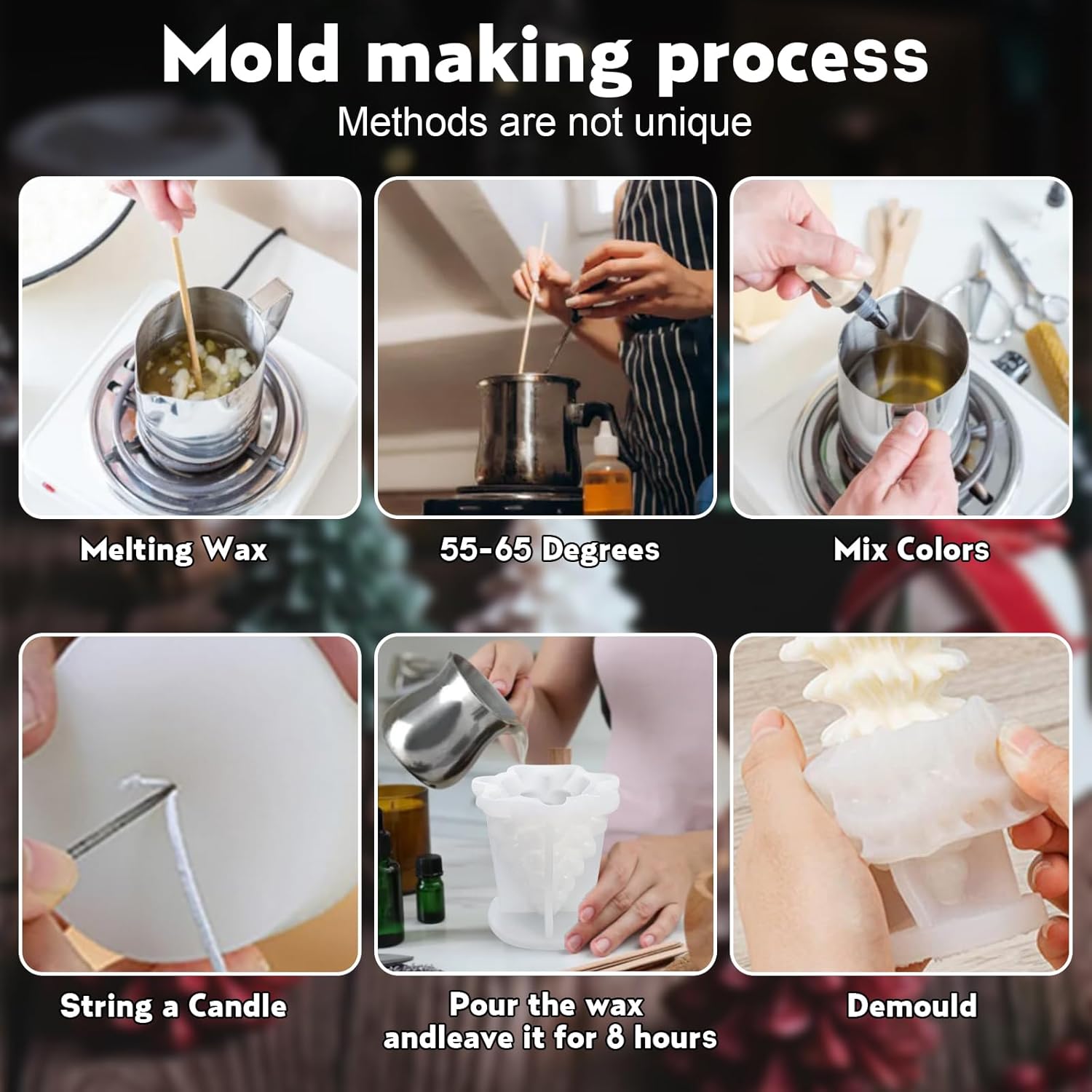 Thumbnail 2 de Moule à bougie Noël 4 pièces 🎄