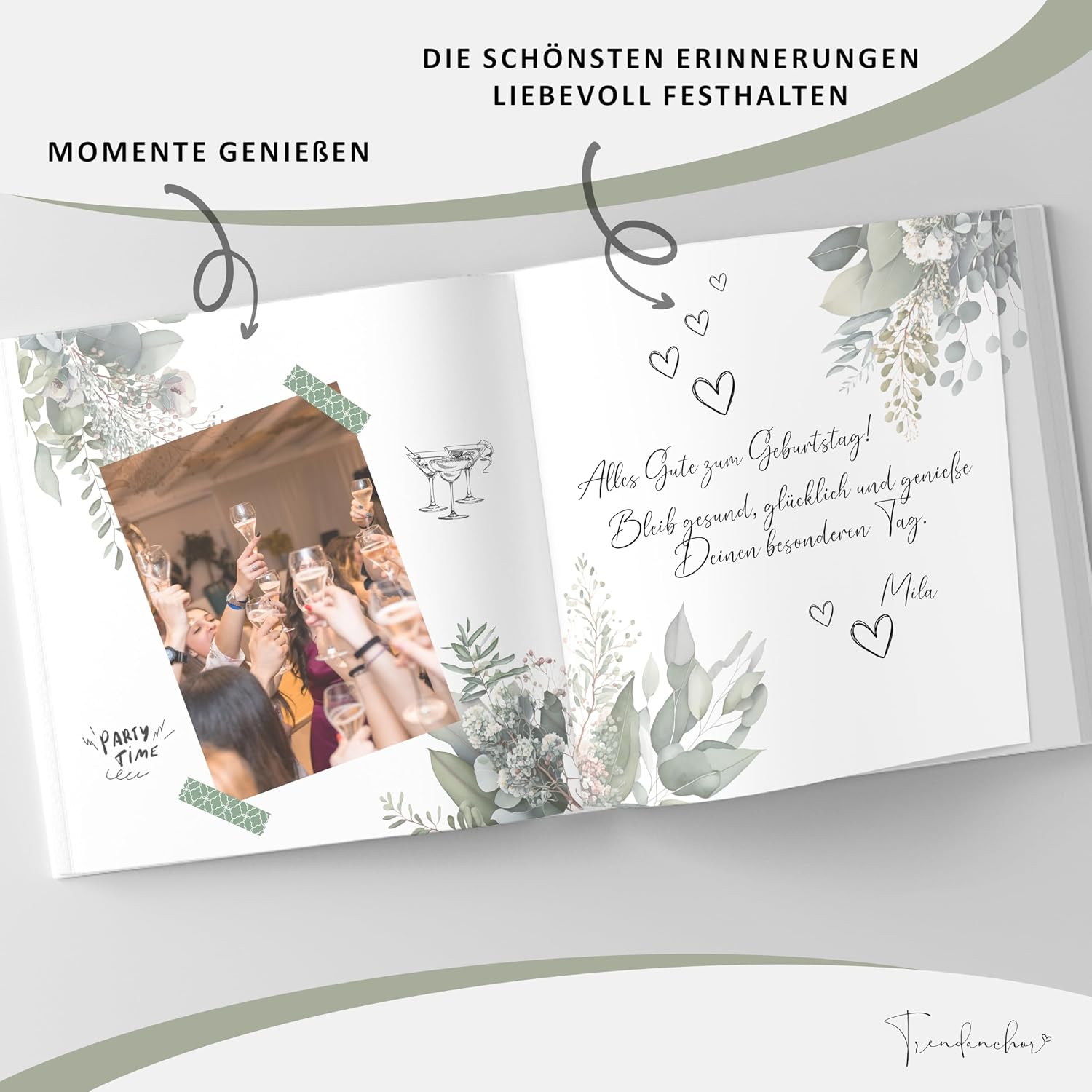 Detalle de Trendanchor Gästebuch Geburtstag 21x21cm
