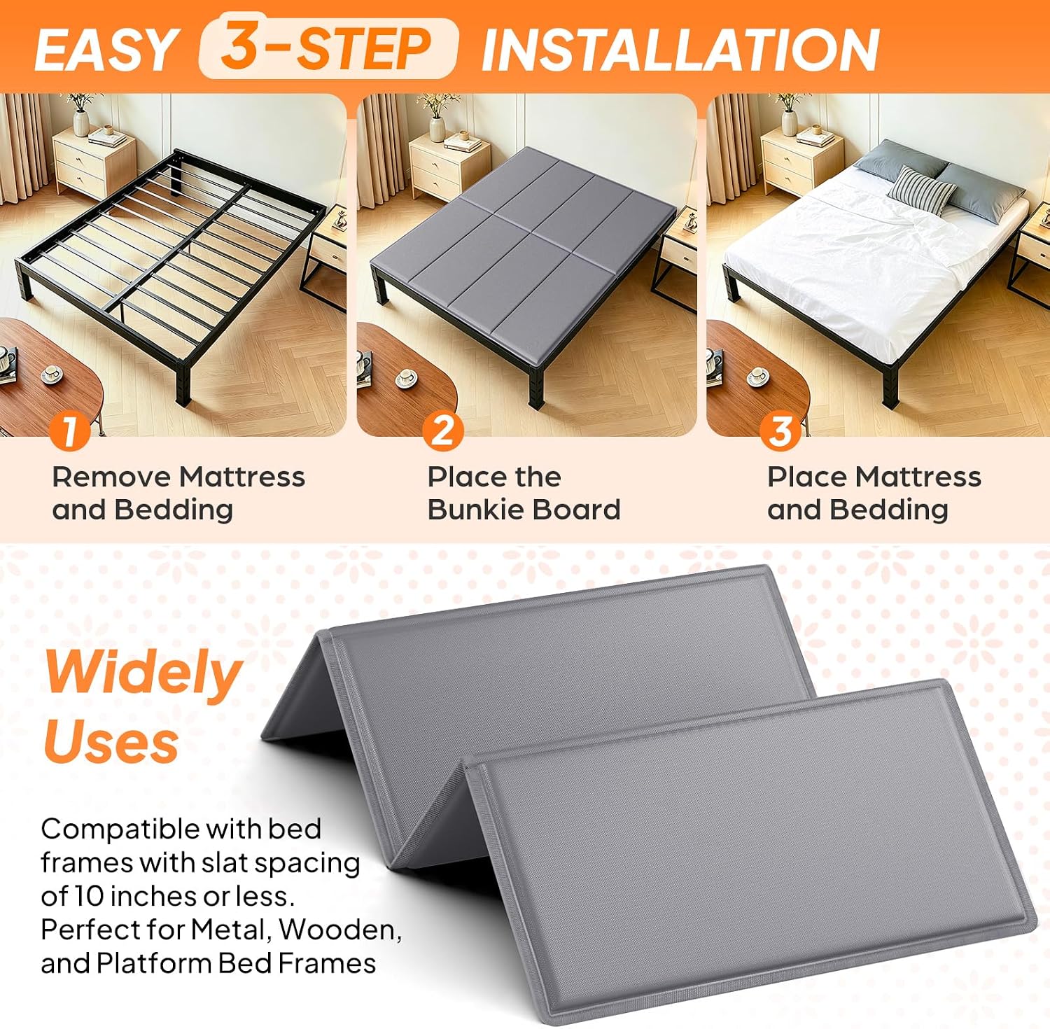 Detalle de LAVEVE Heavy Duty 10mm Bunkie Board Full Size 54'' x 75