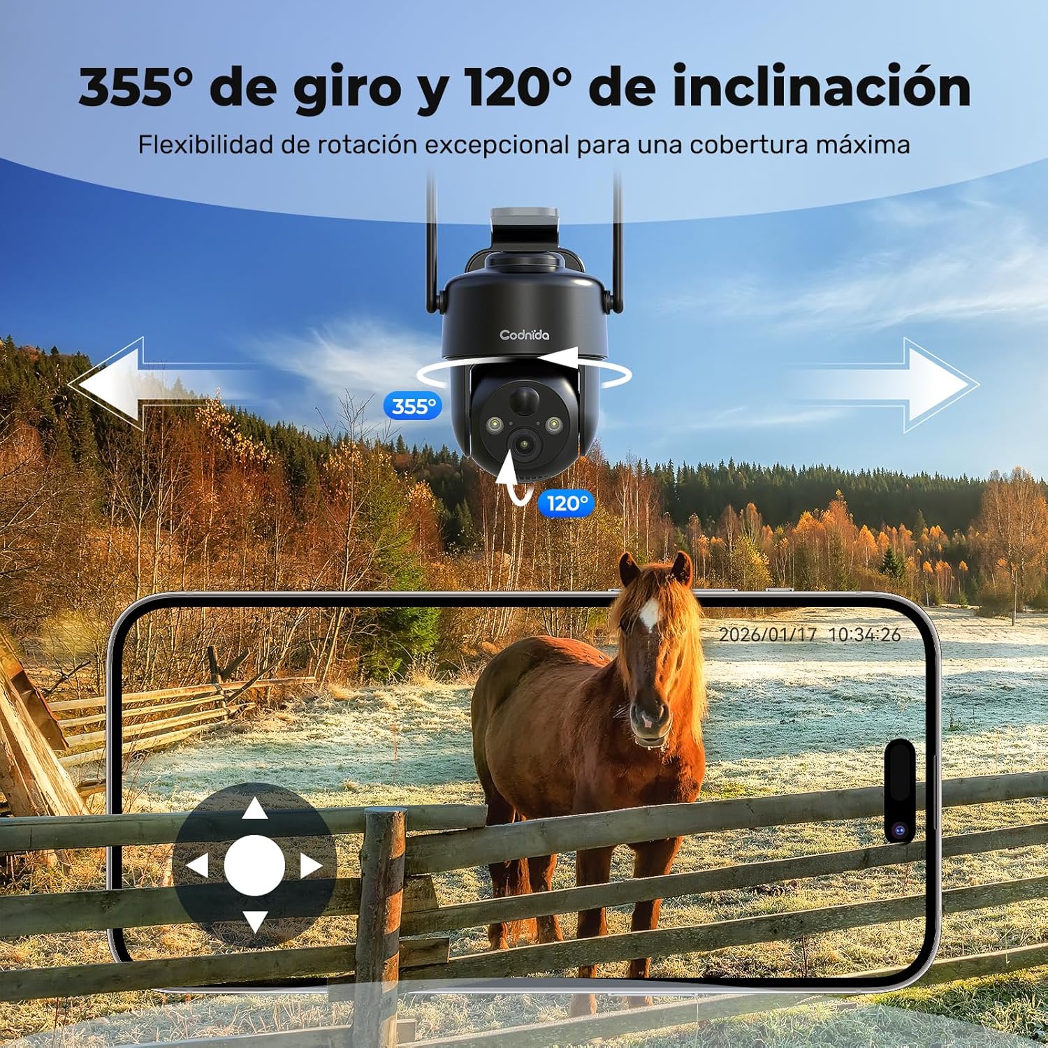 Thumbnail 6 de Codnida 4G LTE Cámara Vigilancia Solar 2K
