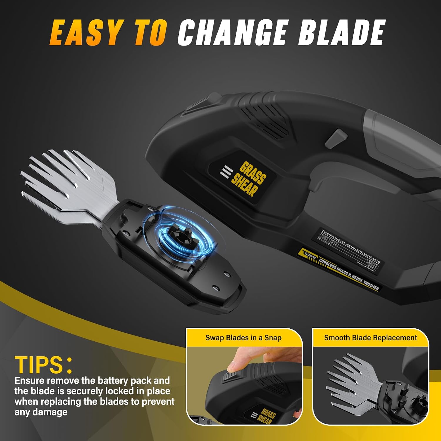 Thumbnail 6 de VERVEWAVE Cordless Hedge Trimmer, 2-in-1