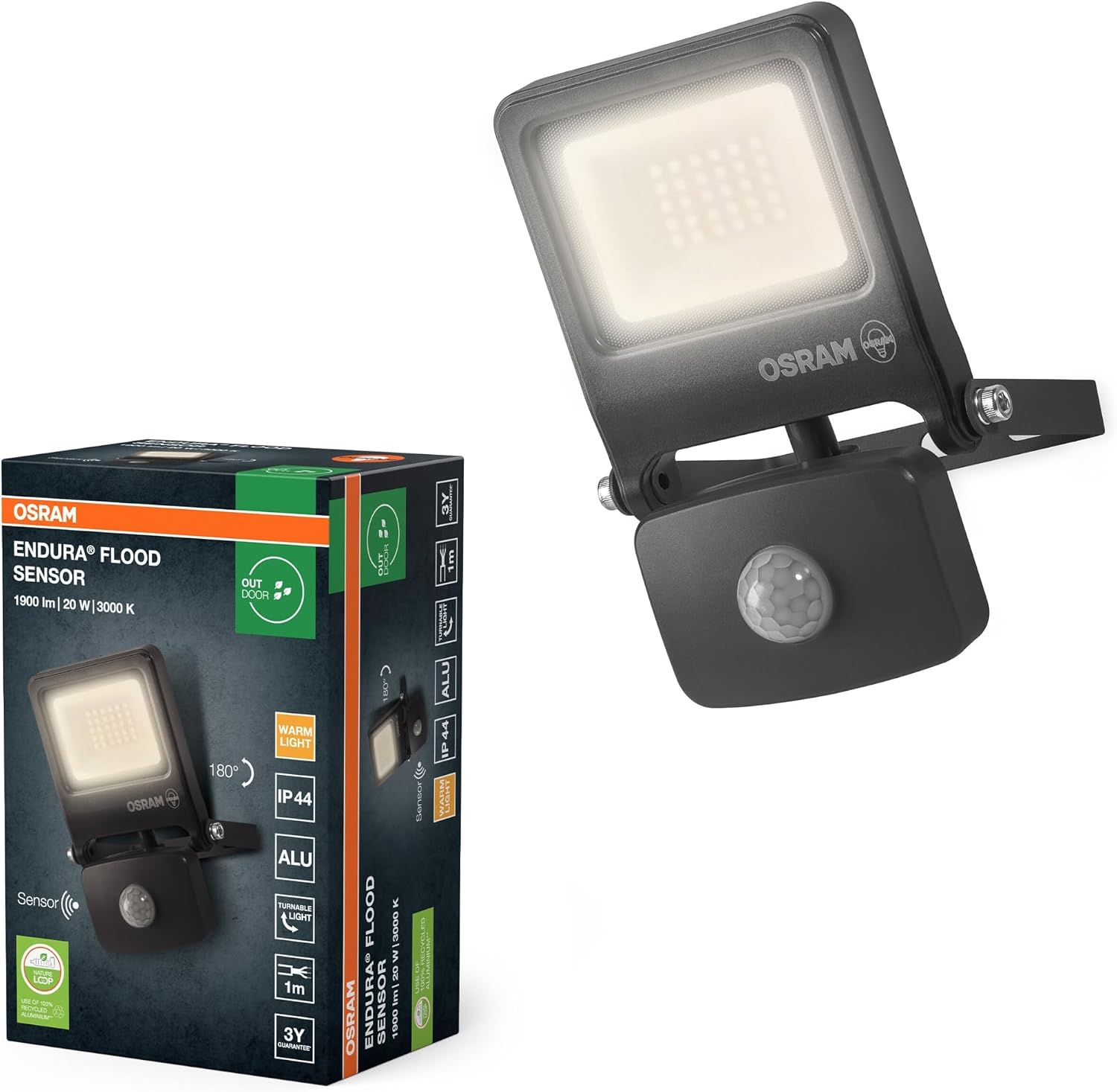 Thumbnail 4 de Osram ENDURA Flood Sensor, lumière chaude 3000 K ⚡