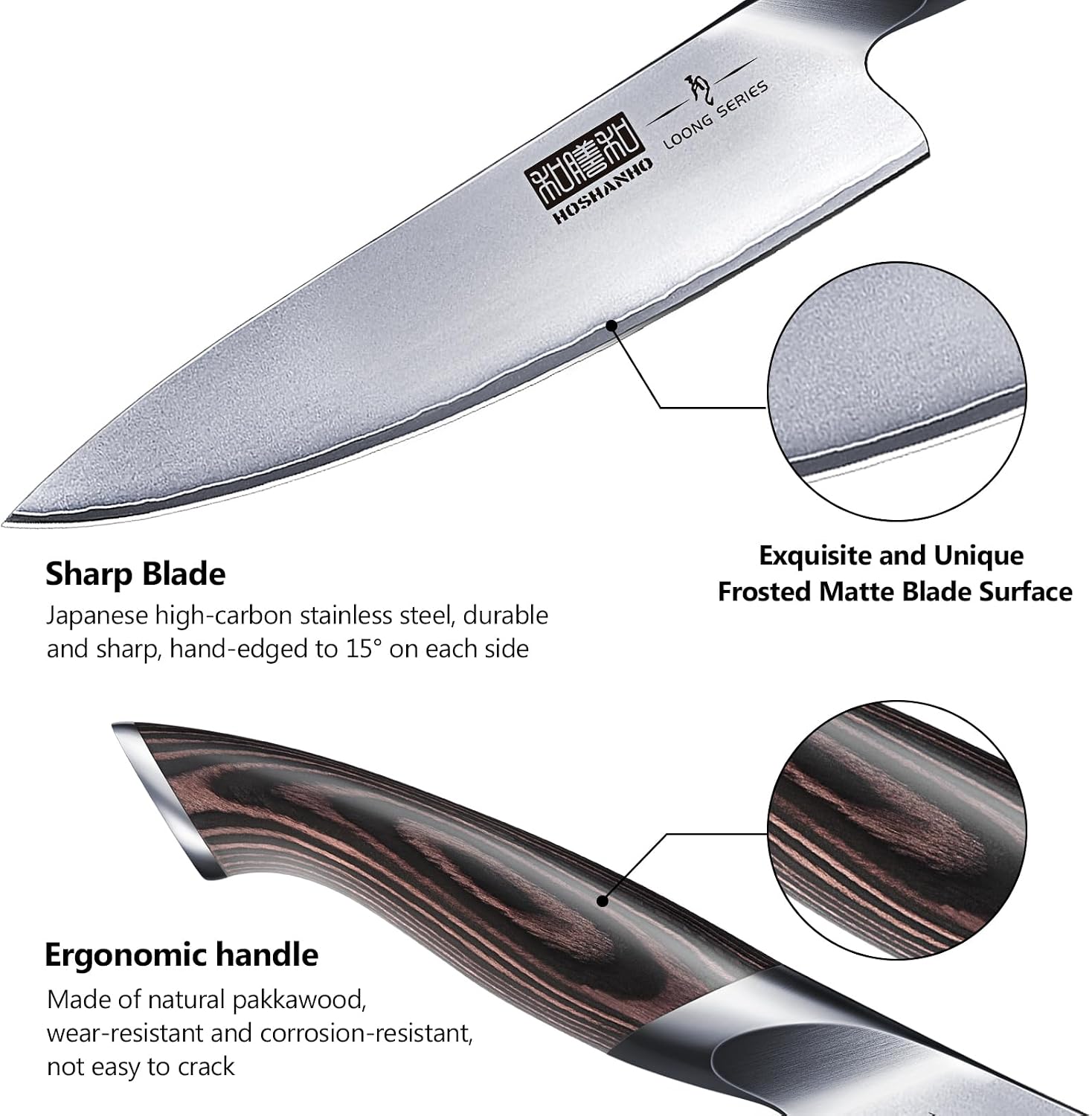 Detalle de HOSHANHO Kitchen Knife Set, 3-Piece